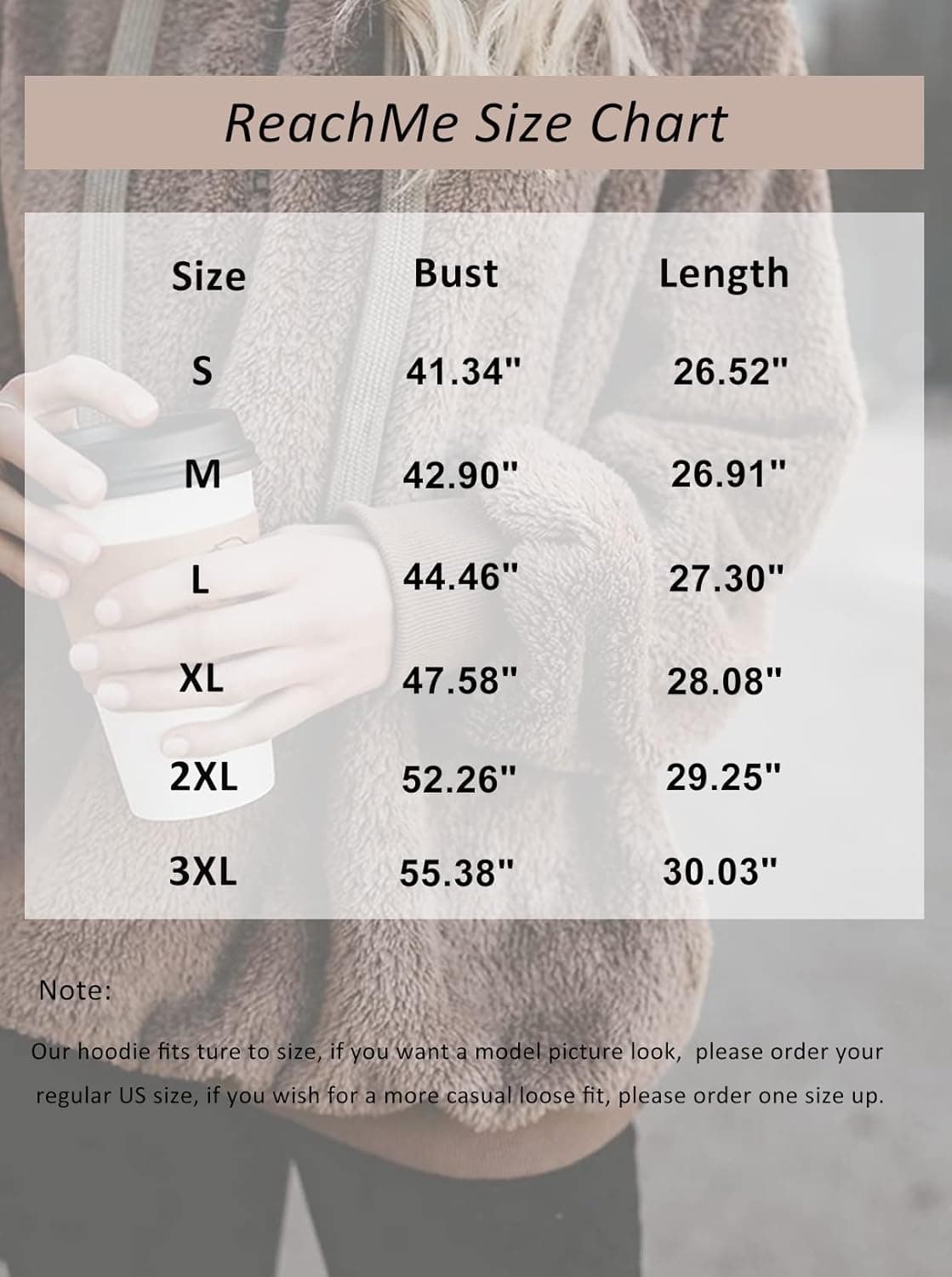 ReachMe Womens Oversized Sherpa Pullover Hoodie with Pockets Fuzzy Fleece Sweatshirt Plaid Fluffy Jacket Coat(A Khaki,L) : Clothing, Shoes &amp; Jewelry thumbnail 5