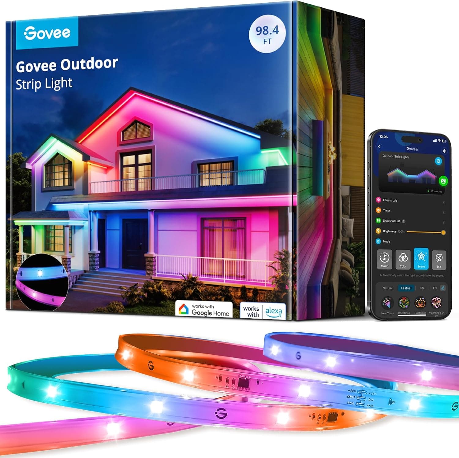 Govee Outdoor LED Strip Lights, 98.4ft Smart Lights — Spring Gift Ideas gift idea