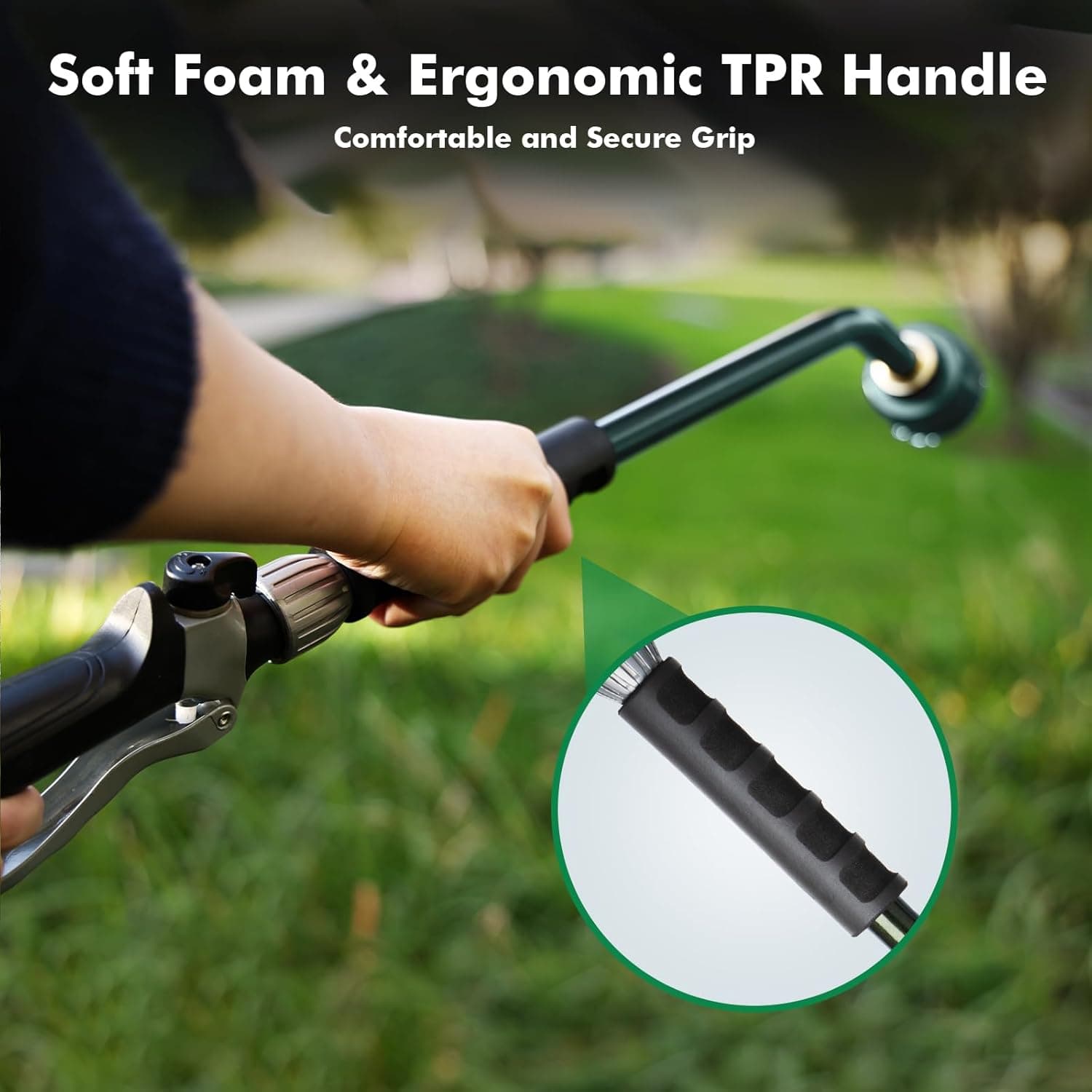 RESTMO Long Watering Wand, 24 Inches Gentle Soft Full Shower Sprayer Wand with Flow Control, Heavy Duty Metal Hose Wand for Hanging Baskets, Shrubs, Plants, Flowers, Garden and Lawn, Green : Patio, Lawn &amp; Garden thumbnail 5