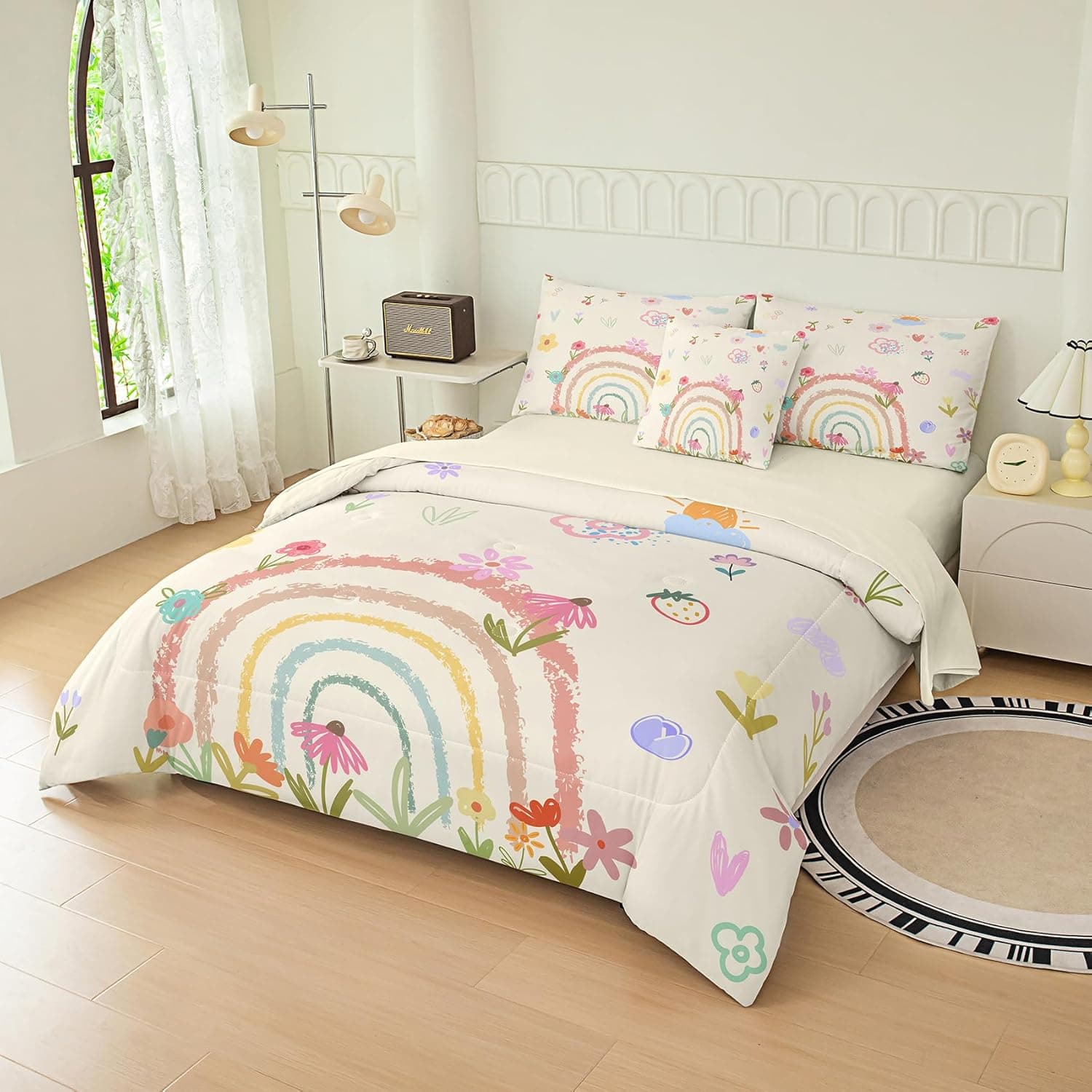 6-Piece Rainbow Comforter Set for Twin Bed thumbnail 2