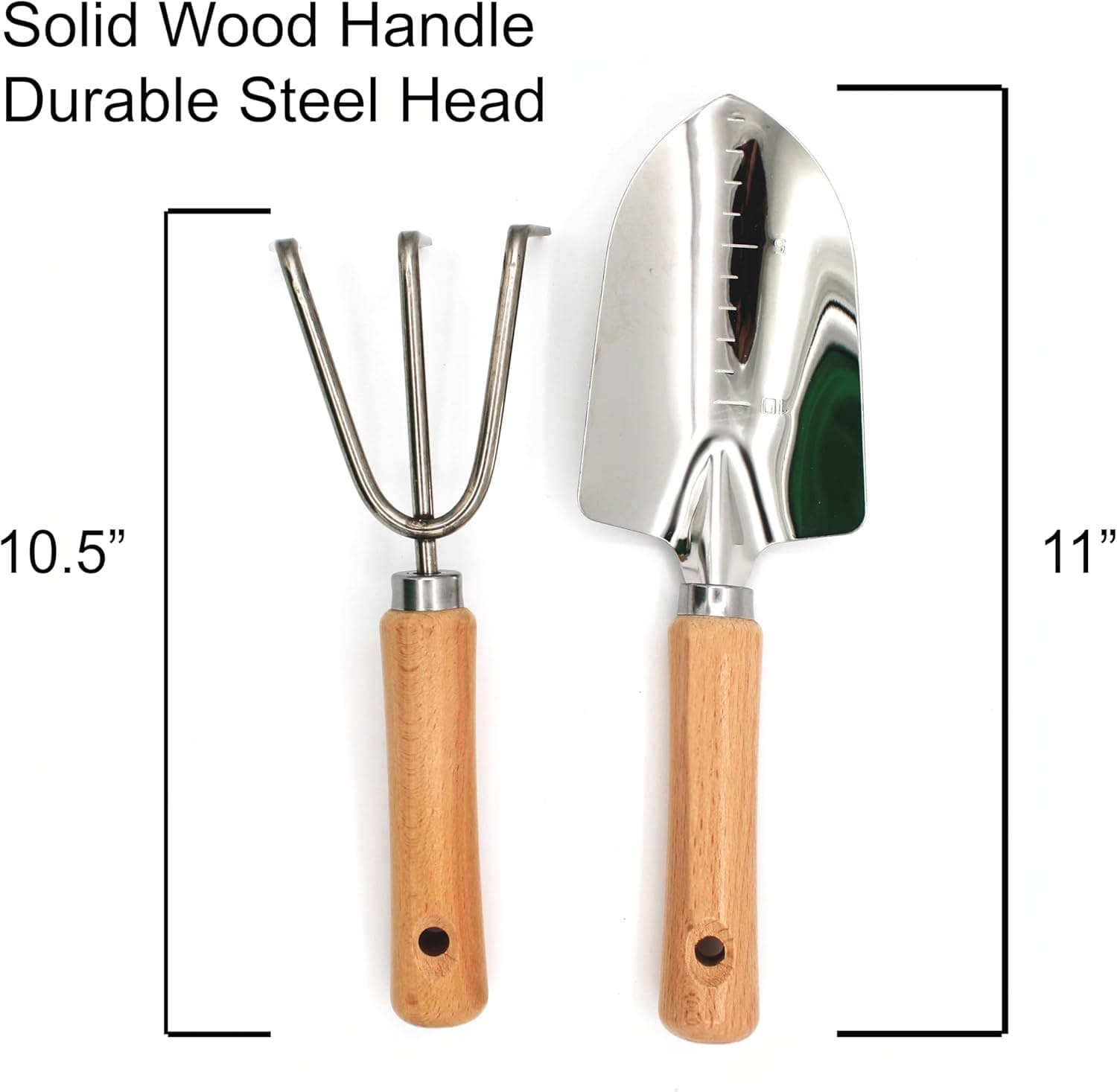 Personalized Garden Tool Set – Custom Engraved Shovel & Trowel with Wooden Handle thumbnail 3