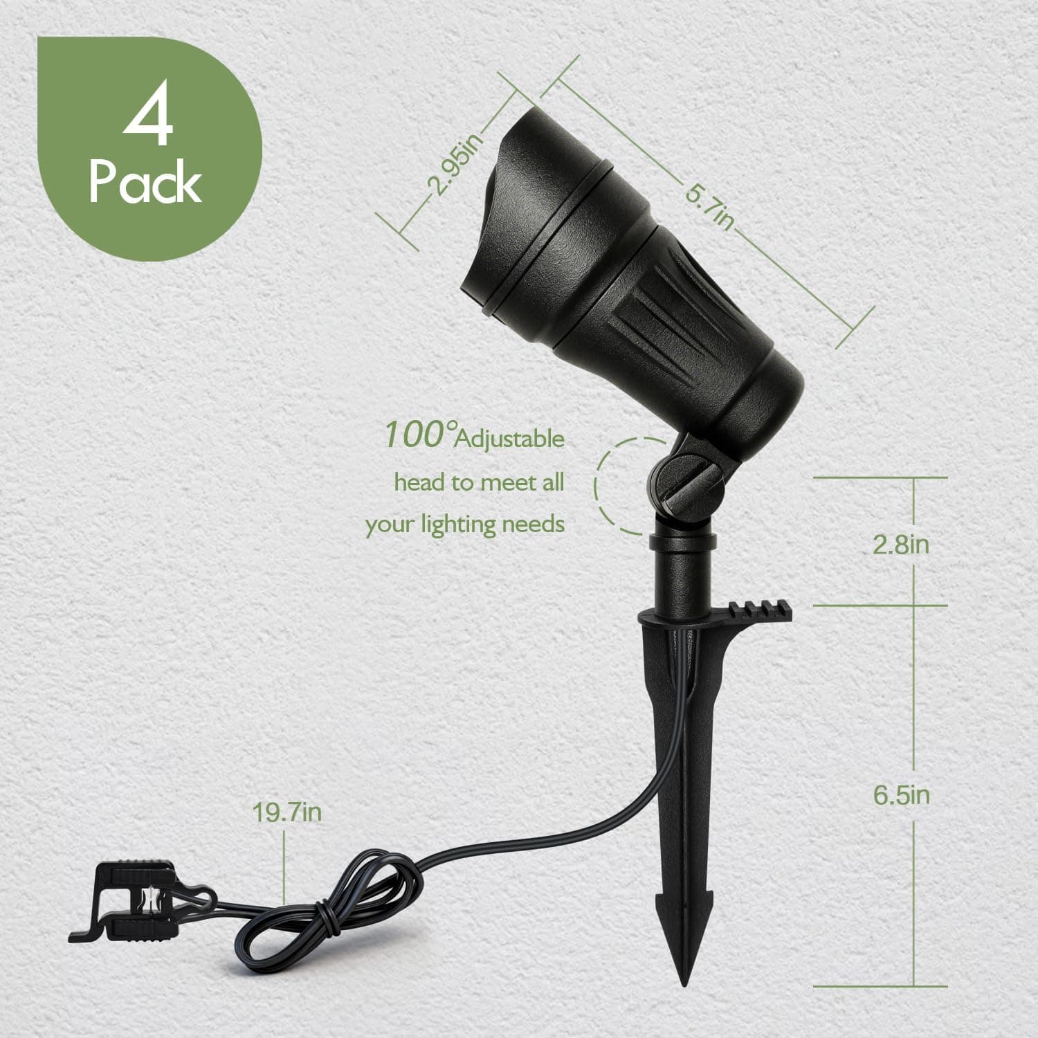 LITFIT Low Voltage LED Spotlights with 35° Beam Angle, 7.5W 410LM 3000K Warm White Outdoor Landscape Lighting, CRI 80, Waterproof Spotlights for Trees, House, Yard, Garden Decorations, 4 Pack - Amazon.com thumbnail 5