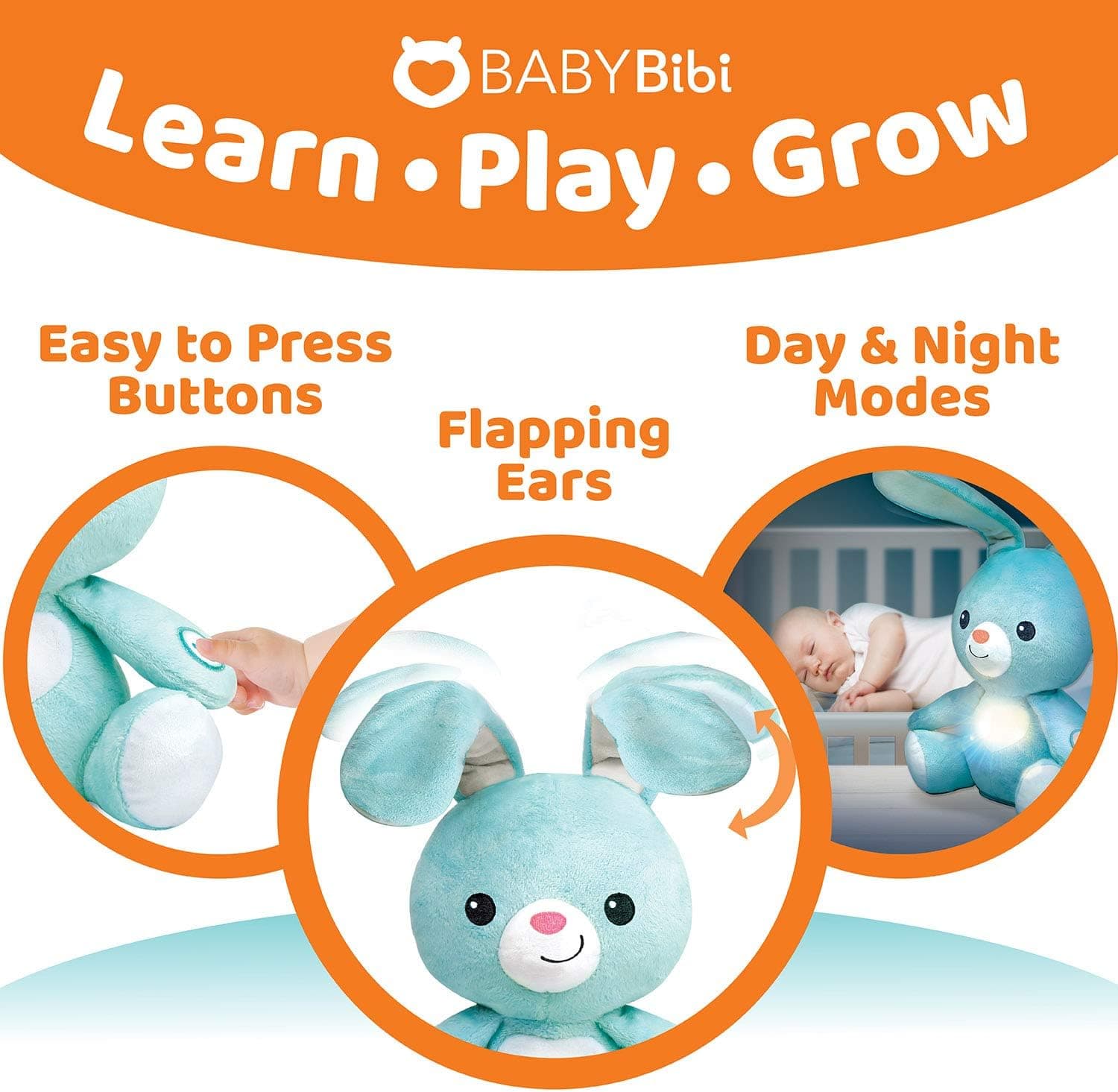 BabyBibi Easter Bunny Stuffed Animal - Interactive Peekaboo Plush, 16 Inches thumbnail 4