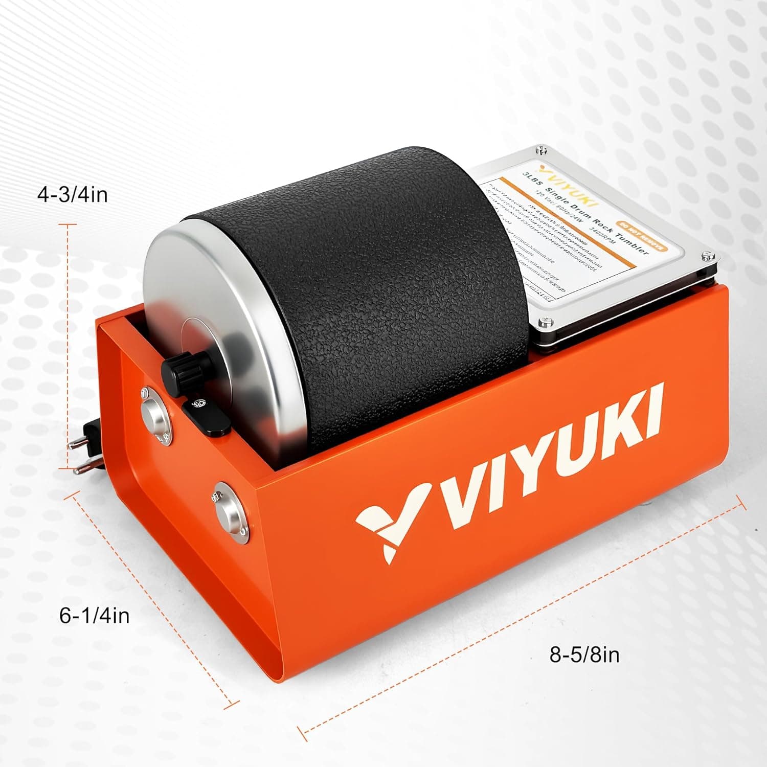 VIYUKI Rock Tumbler Kit- 3 Lb. Extra Large Capacity Barrel, Complete Rock Polisher with Durable Tumbler, Rocks, Grit, Educational Stem Science Kit : Toys &amp; Games thumbnail 5