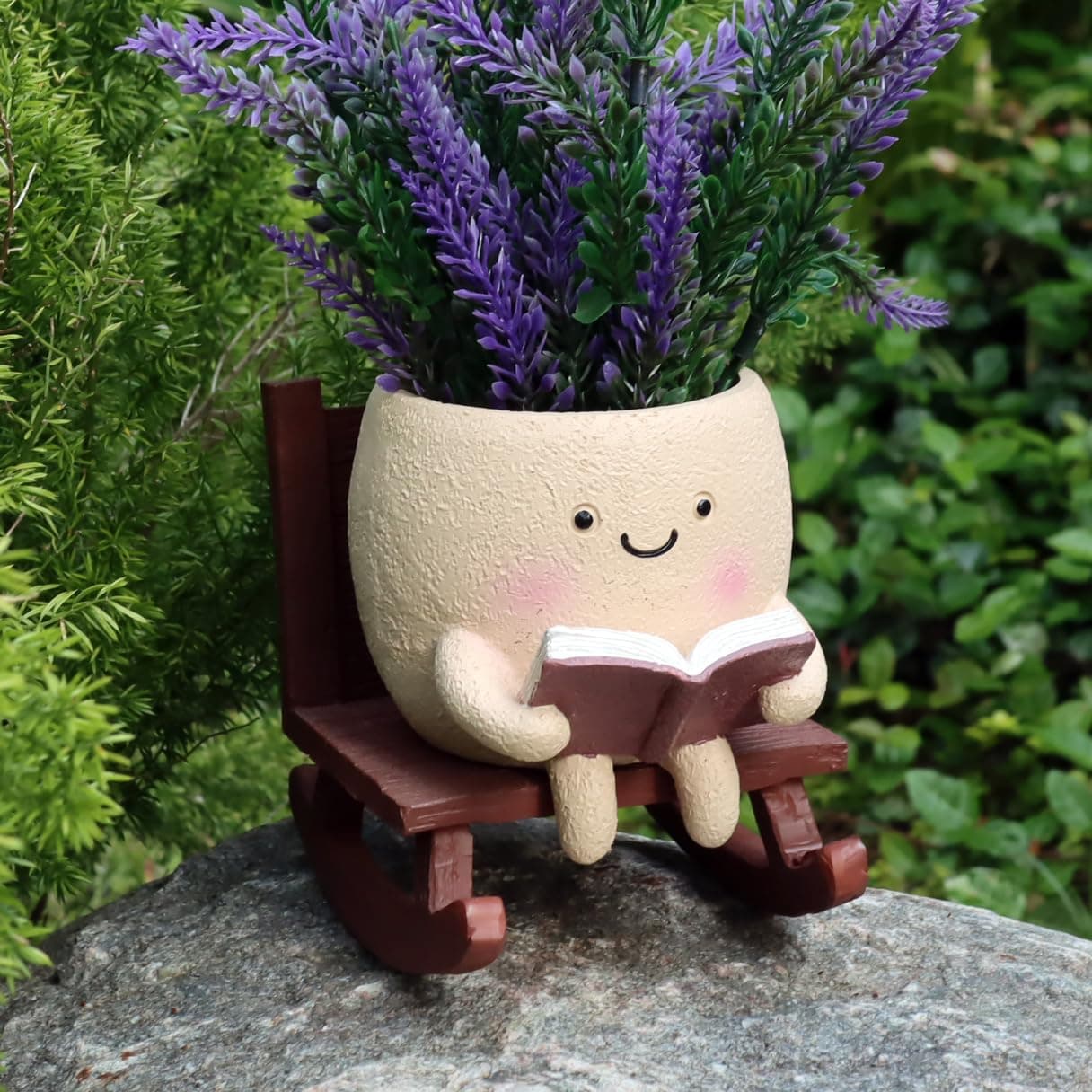 Cute Face Planters with Rocking Chair Design — Easter Gifts gift idea