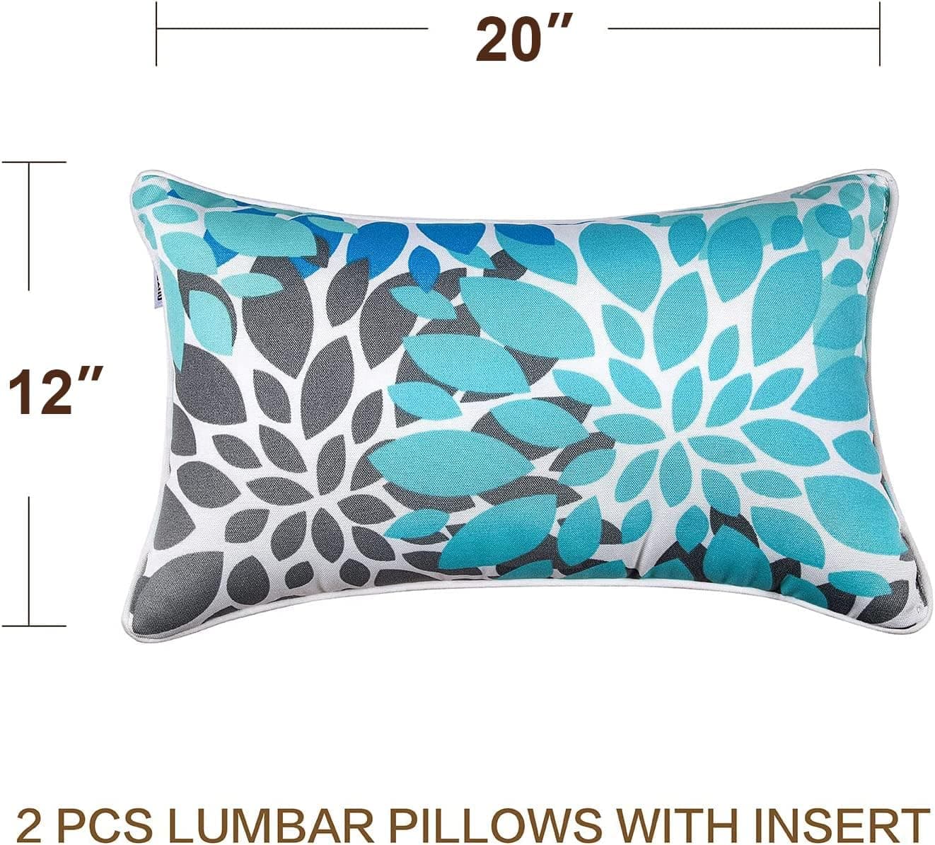 JMGBird Water-Resistant Outdoor Pillows Set of 2 - Sky Blue Mandala Pattern thumbnail 4