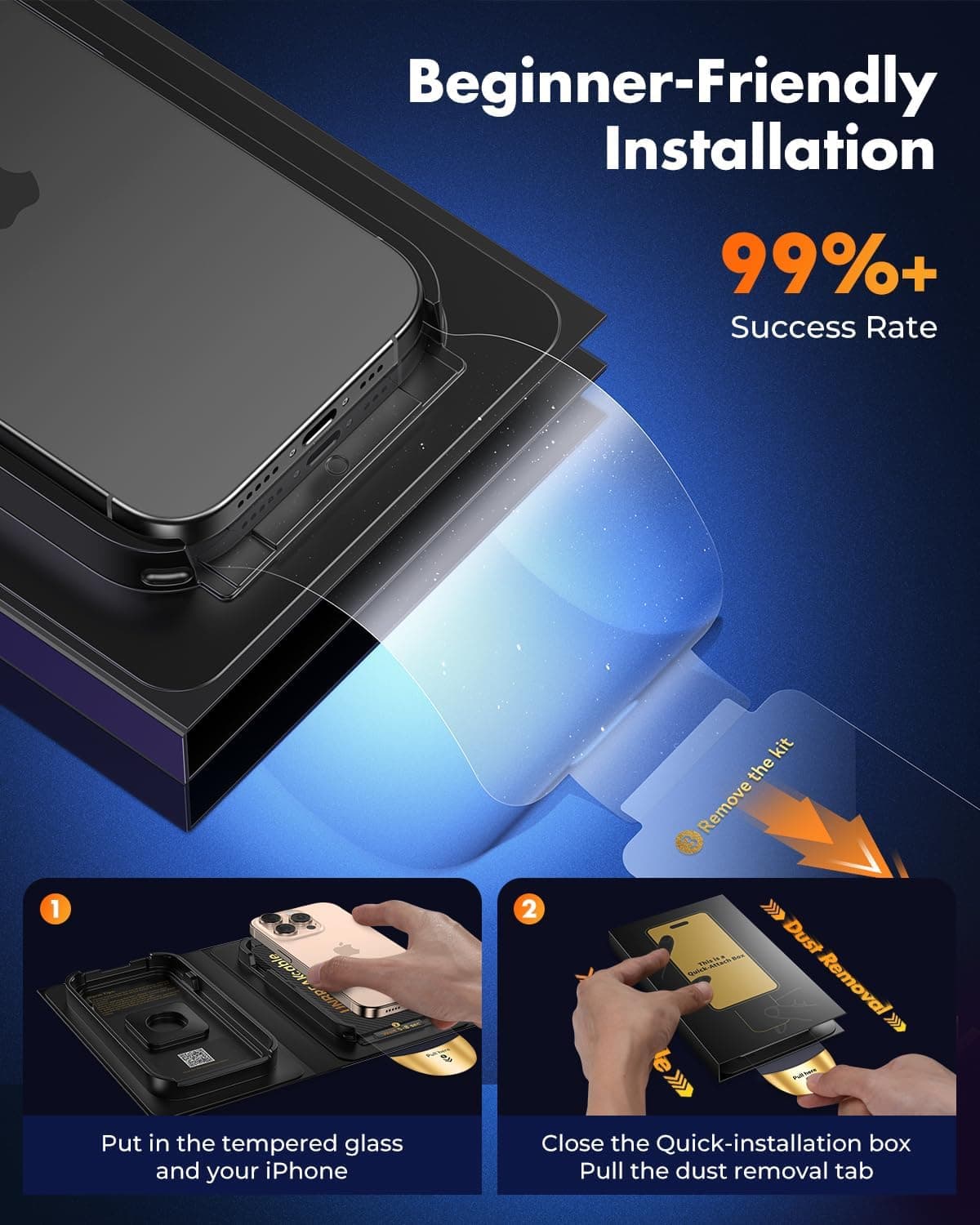 UNBREAKcable iPhone 16 Screen Protector 3-Pack thumbnail 2