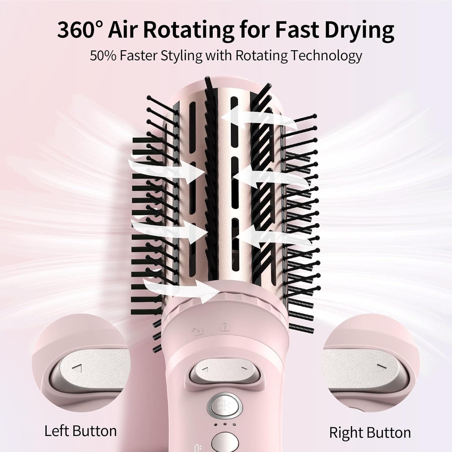 ANGILALA Multi Hot Air Styler Wrap, Rotating Hair Dryer Blow Brush, 105,000 RPM High-Speed Volumizing Spinning Blow Dryer Brush with Auto Curlers, Dry &amp; Smooth &amp; Curl &amp; Volumize All in One : Beauty &amp; Personal Care thumbnail 3