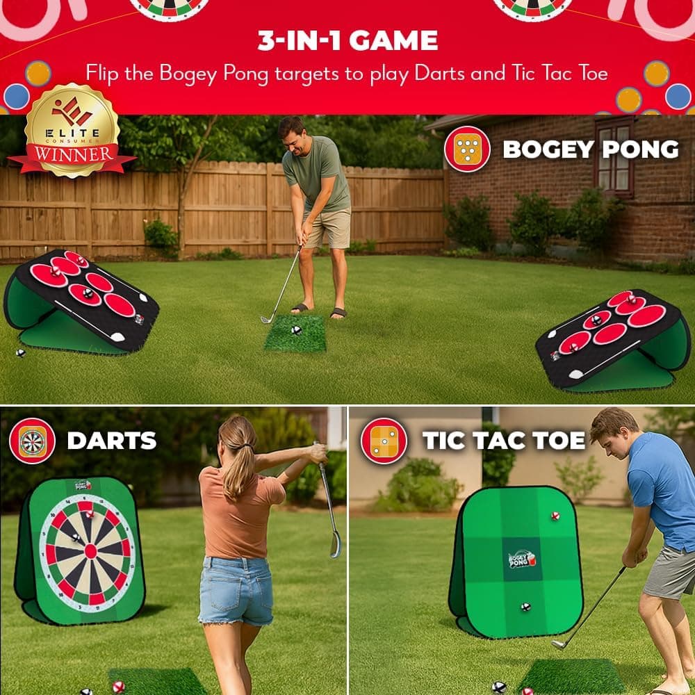 SWOOC Games Bogey Pong 3-in-1 Backyard Golf Game Set thumbnail 2