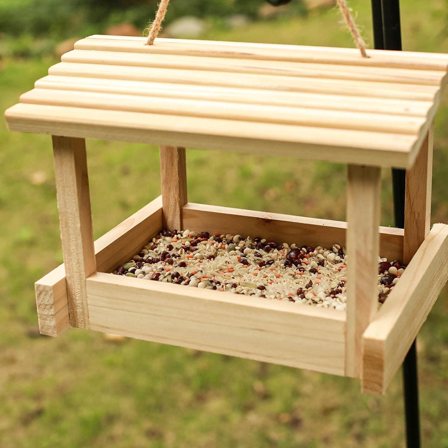 Wooden Bird Feeder House for Cardinals and Finches thumbnail 2