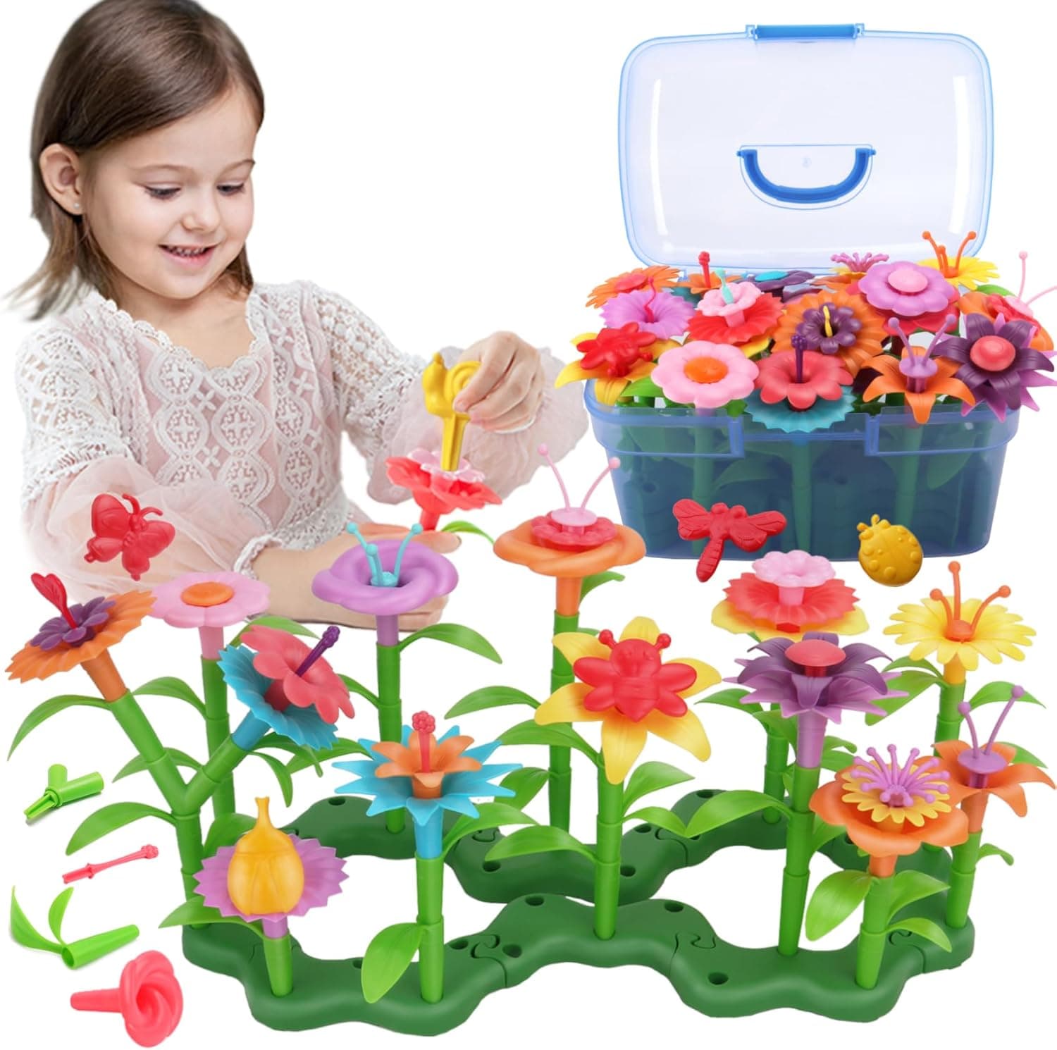 BIRANCO Flower Garden Building Toys - Build a Bouquet Floral Arrangement Playset — Spring Gift Ideas gift idea