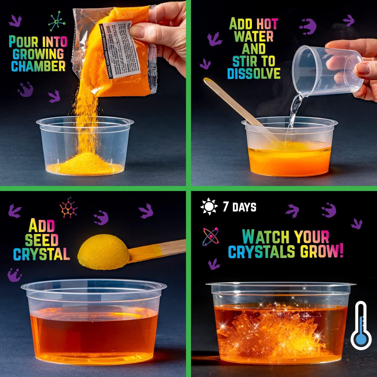 Original Stationery Dinosaur Crystal Growing Kit - Multicolor, 17-Piece, Ages 7 &amp; Up - DIY Science Terrarium Kit with Moss &amp; Dino Figures - Grow Your Own Crystals - Boys Birthday Gifts : Toys &amp; Games thumbnail 2