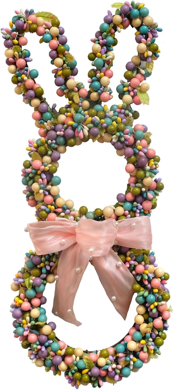 18 Inch Easter Bunny Berries Wreath image 1