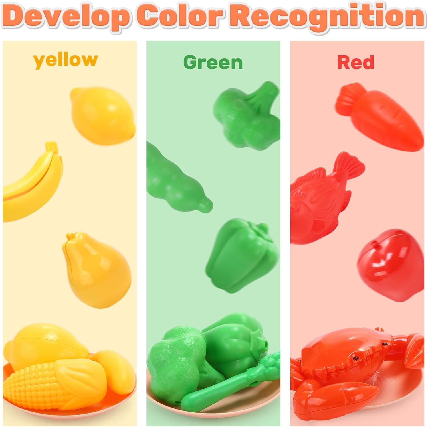 CUTE STONE Play Kitchen Cooking Playset with BBQ Grill and Food Accessories thumbnail 4