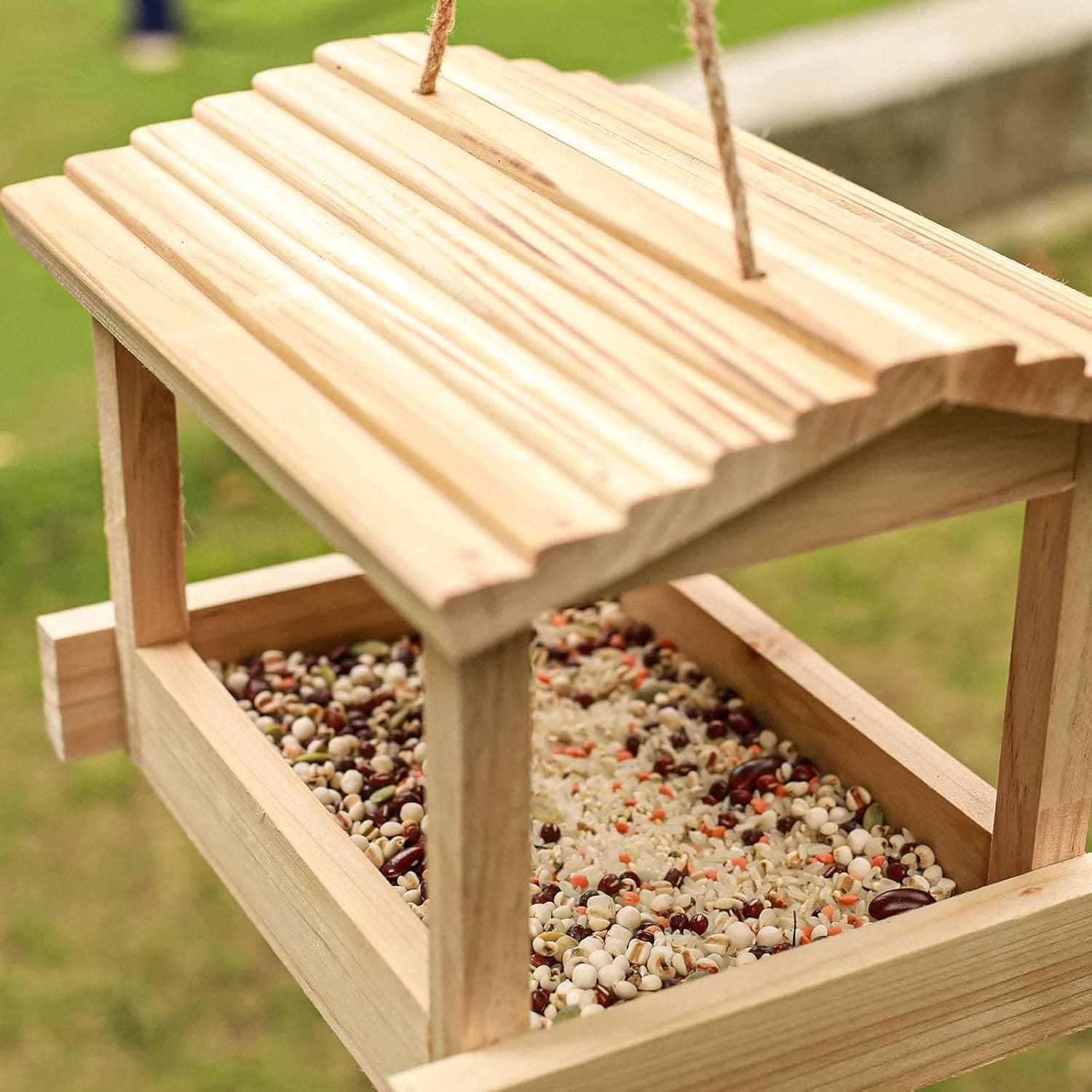 Wooden Bird Feeder House for Cardinals and Finches thumbnail 3
