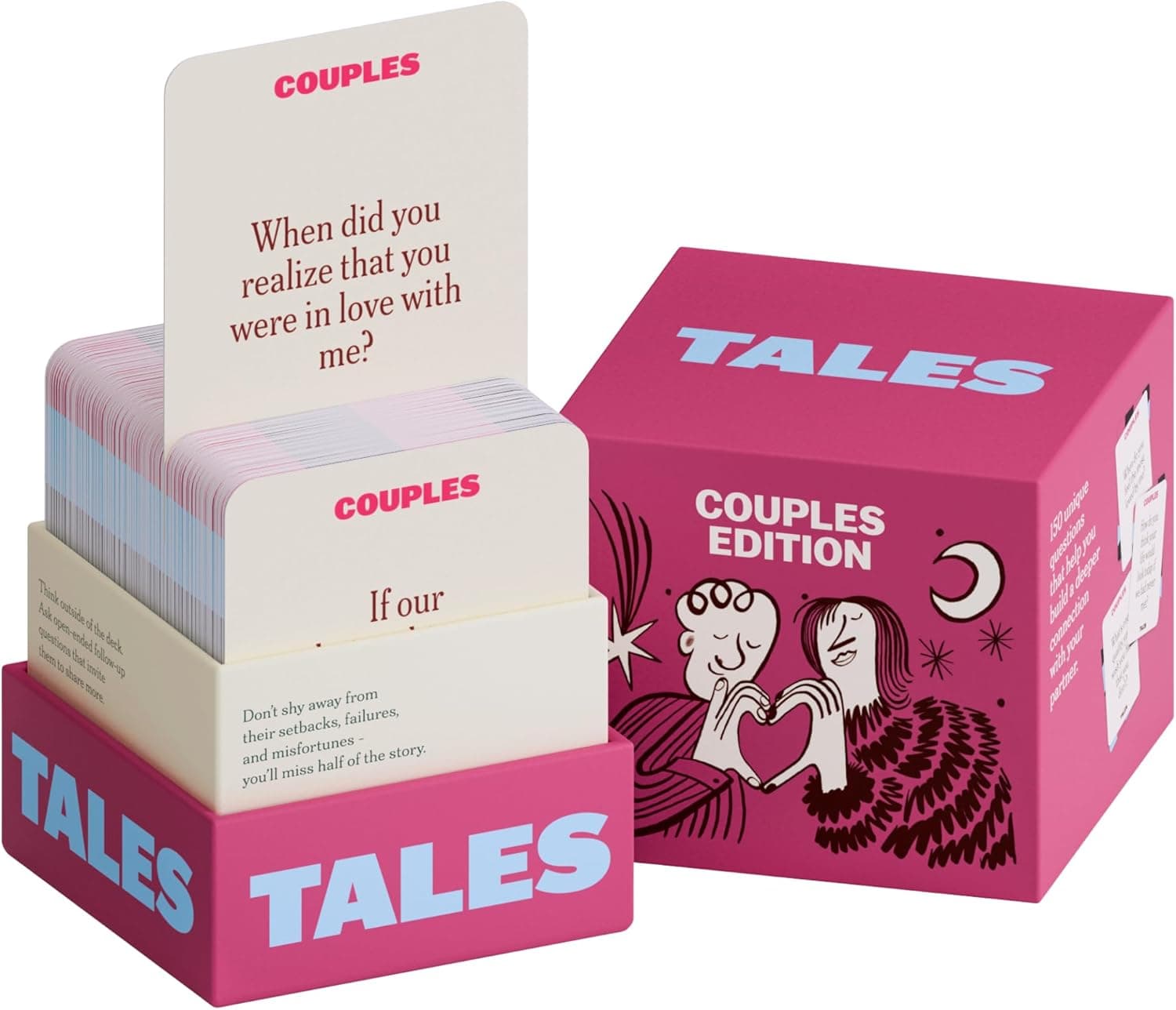 TALES 150 Conversation Starter Cards, Couples Edition, Prompts for Deeper Connection, Games for Adults, Date Night Ideas, Anniversaries, and Quality Time Together : Toys &amp; Games image 1