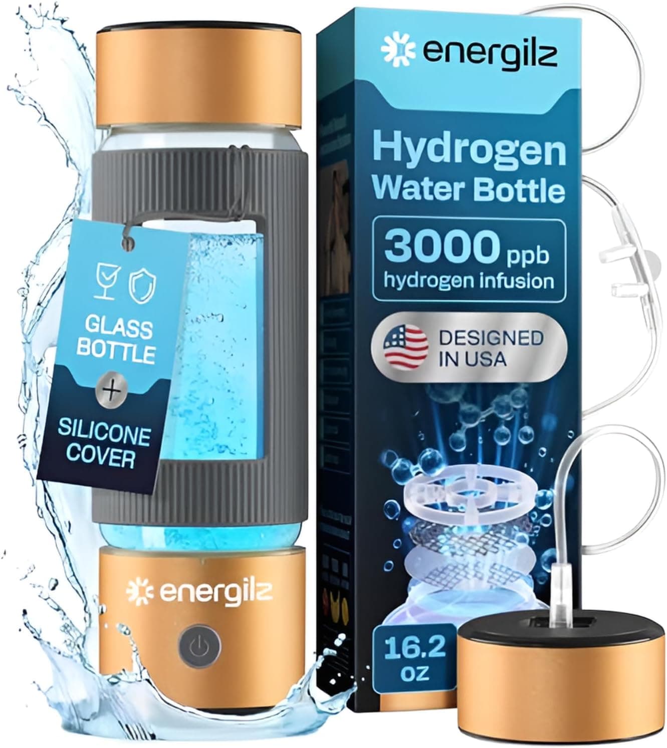 Energilz Hydrogen Water Bottle - 16.2 oz Generator image 1