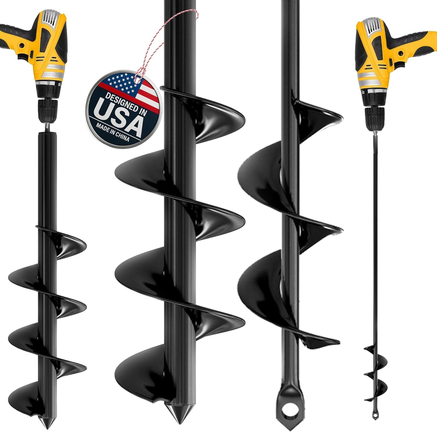 K-Brands Auger Drill Bit for Planting 2 Pack 1.6 x 16 Inch &amp; 3.5 x 16 Inch Set – Garden Spiral Hole and Bulb Planter Tool for Umbrella Holes - Compatible with 3/8 Inch Hex Drive - Amazon.com — Spring Gift Ideas gift idea