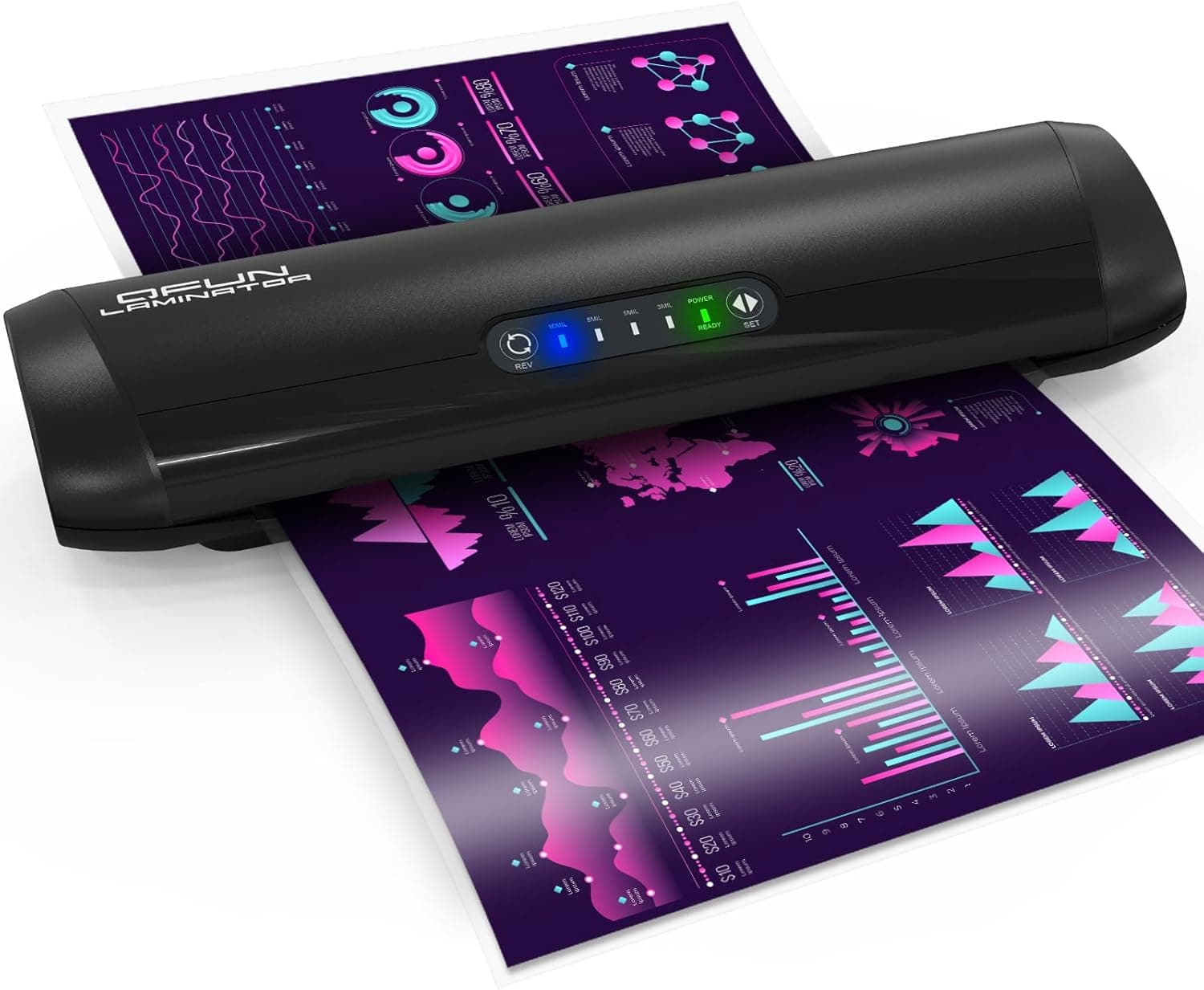 3-10 Mil Commercial Laminator Machine with Laminating Sheets, 4-Roller Jam-Free Thermal Laminator Machine 11x17, Fast Warm-up 13 Inch Laminating Machine, Hot Lamination Machine for Office School Home : Office Products image 1