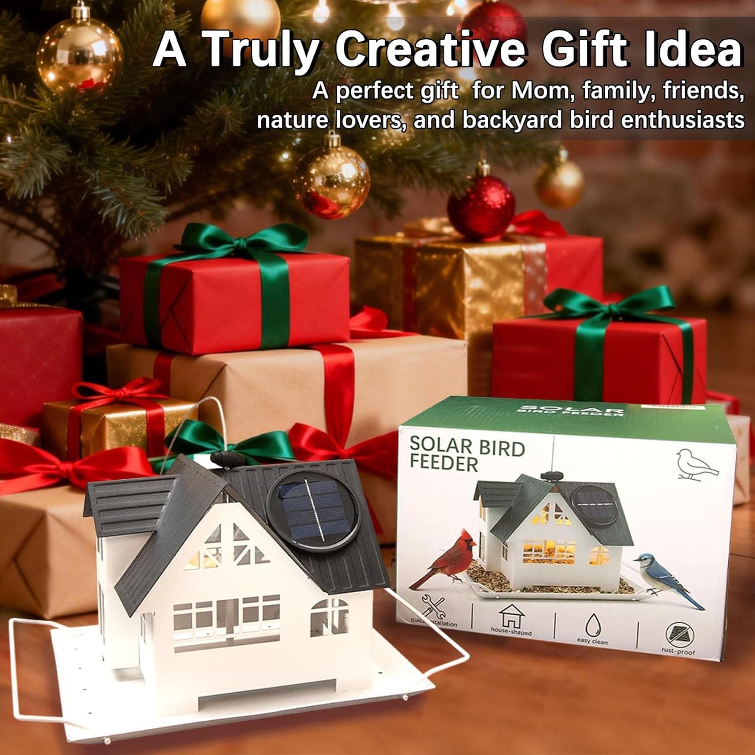 Solar Bird Feeder with Lights thumbnail 4