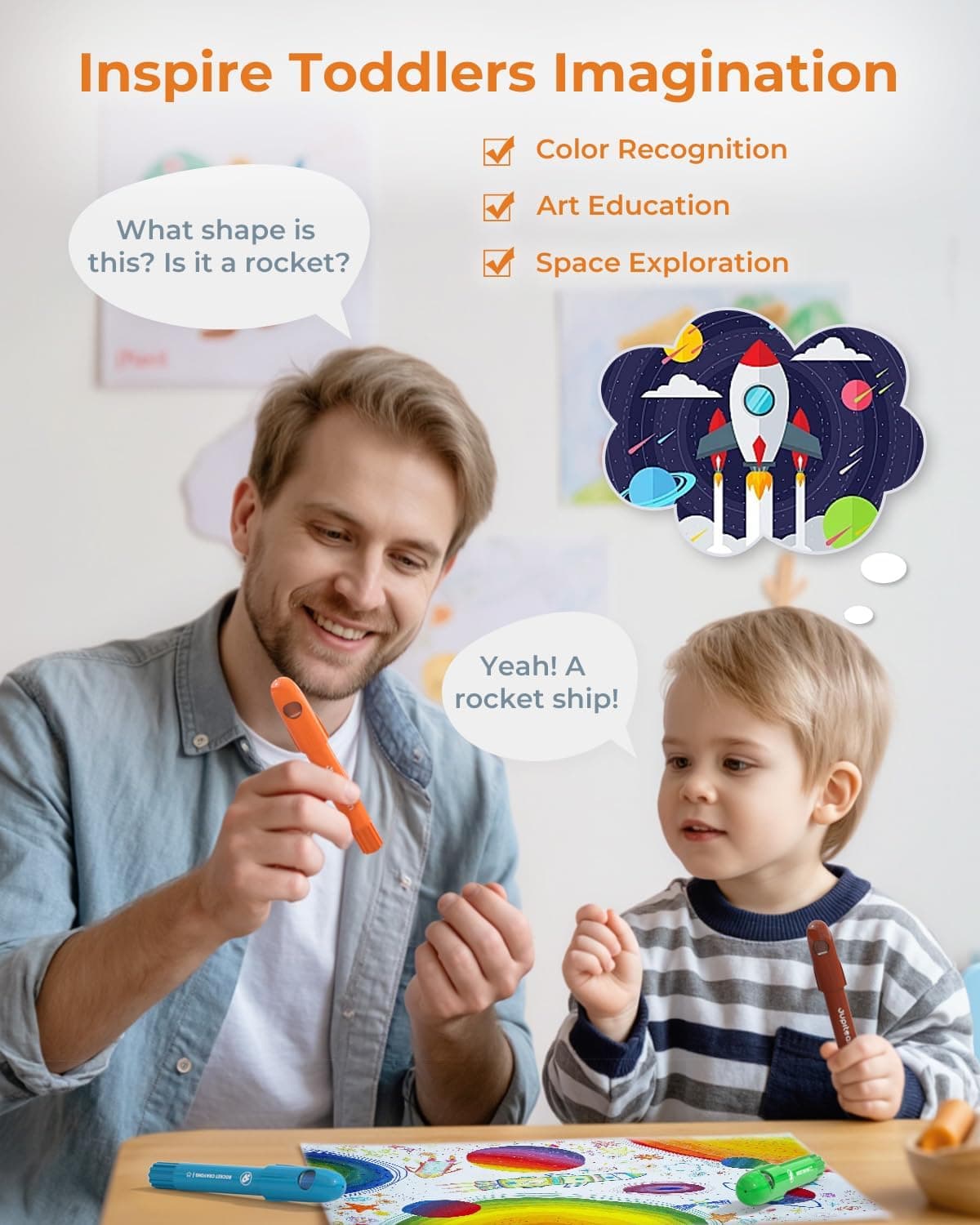 JUPITEARTH 12 Colors Twist Crayons for Toddlers 1-3, Non-Toxic Washable Crayons for Ages 4-8 with Storage Bucket, Ultra-Silky and Easy to Hold Art Supplies,Ideal Christmas Gift for Boys and Girls : Toys &amp; Games thumbnail 3