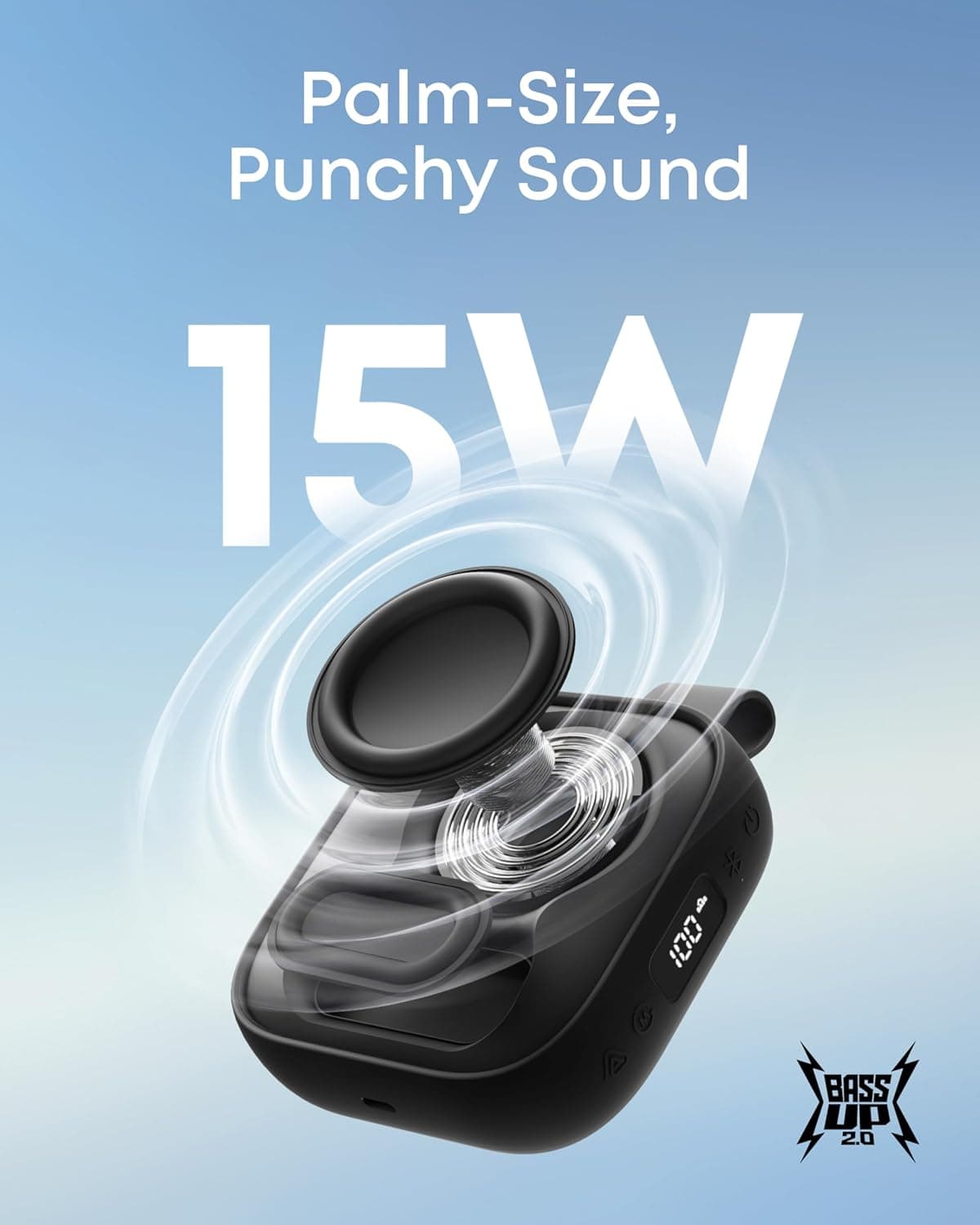 Soundcore Boom Go 3i Portable Bluetooth Speaker by Anker, 15W Punchy Sound, 24H Playtime, IP68, BassUp 2.0, Emergency Charging, Bluetooth 6.0, Waterproof Speaker for Hiking/Cycling/Camping (Black) : Electronics thumbnail 2