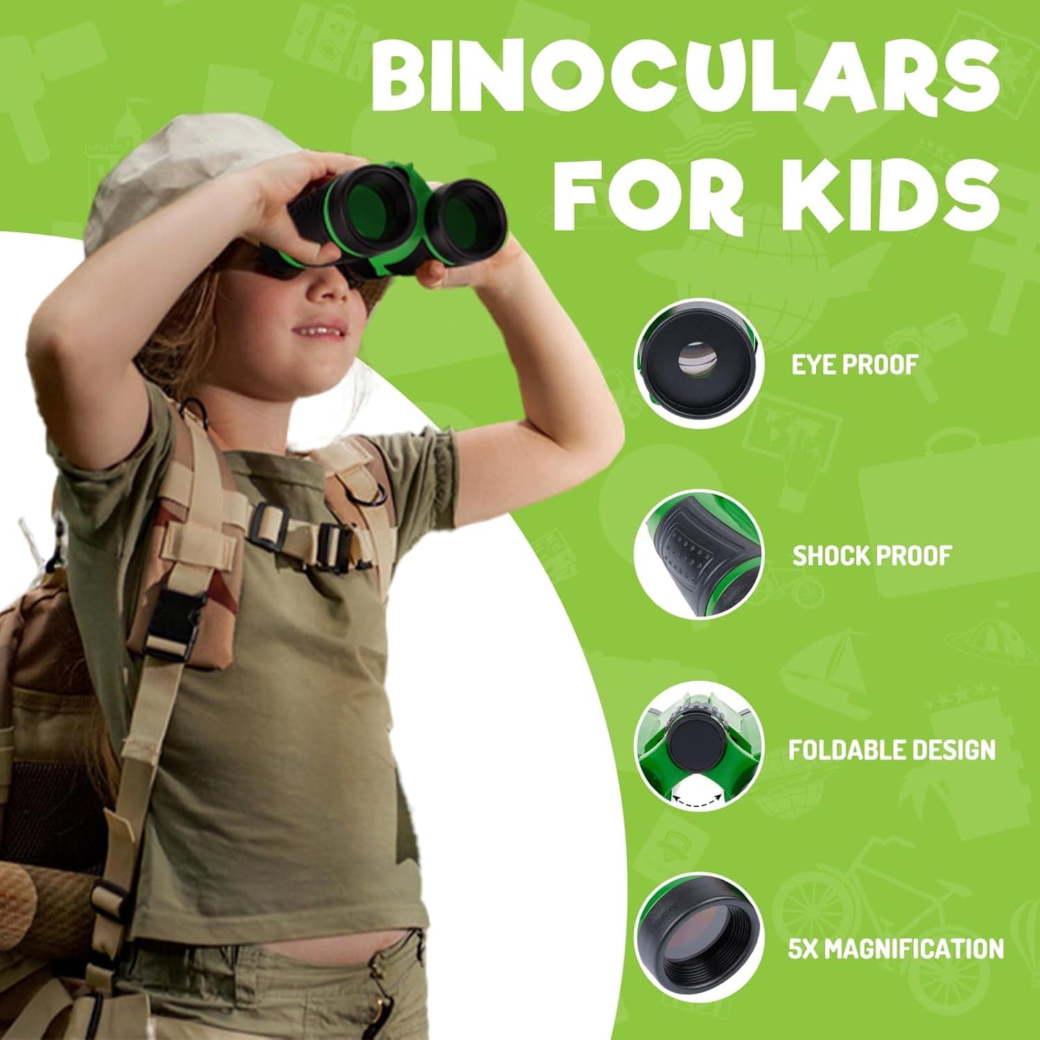 GINMIC Kids Explorer Kit & Bug Catching Kit - 16 Piece Outdoor Safari Adventure Set thumbnail 3