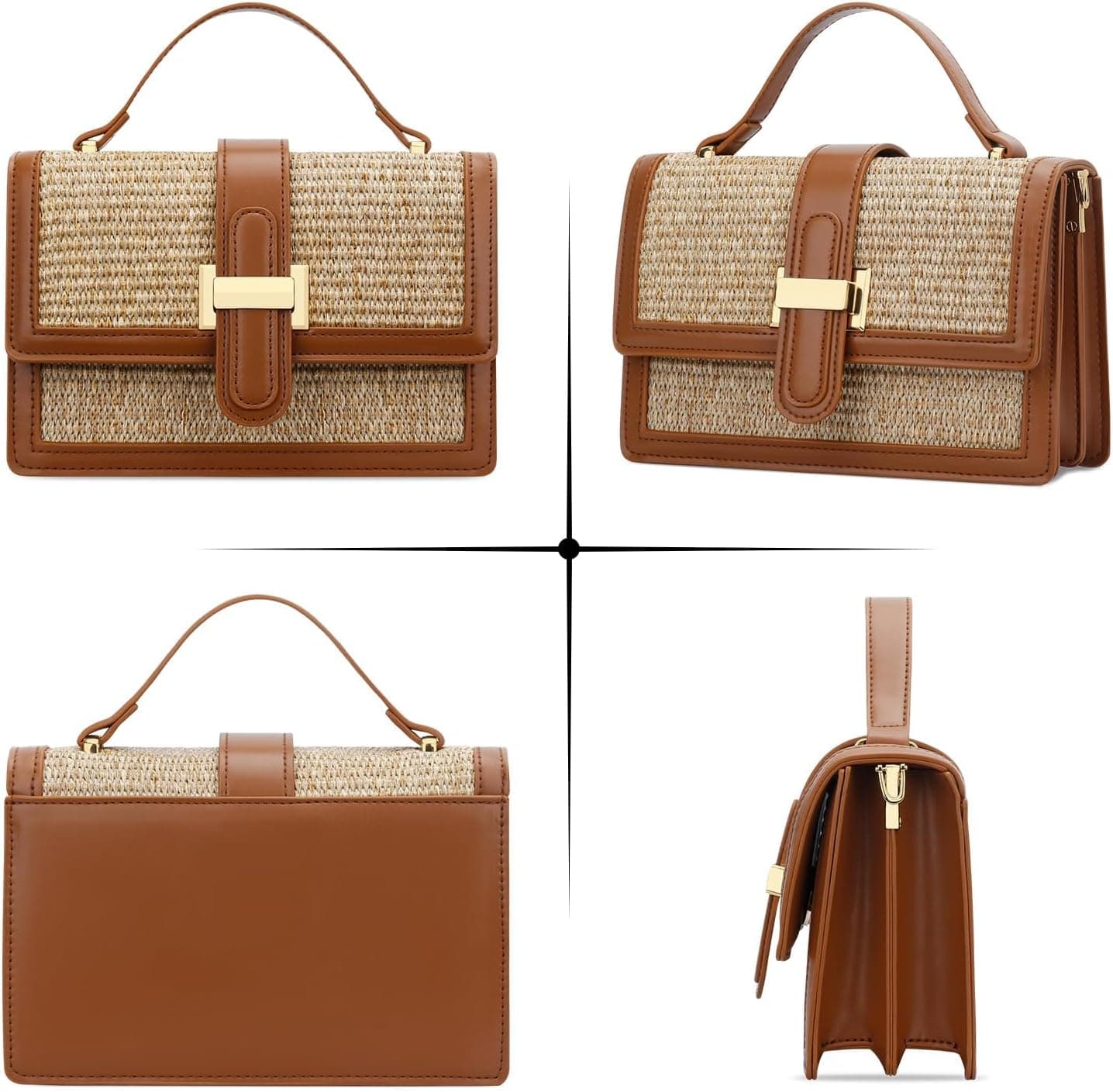 Top Handle Straw Purse for Women thumbnail 5