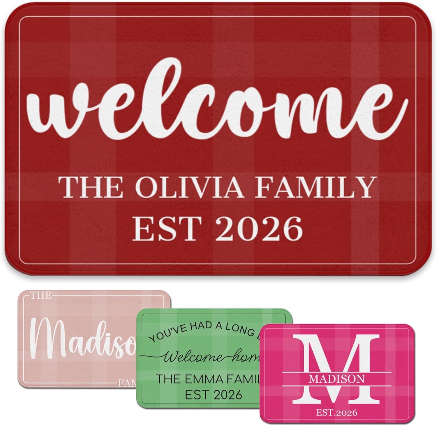 Clawelves Personalized Welcome Doormat with Family Name &amp; 6 Designs, Custom DoorMats, Housewarming Gift - Door Mat with Anti-Slip Backing, Customize Doormat Indoor Entrance : Patio, Lawn &amp; Garden — Easter Gifts gift idea