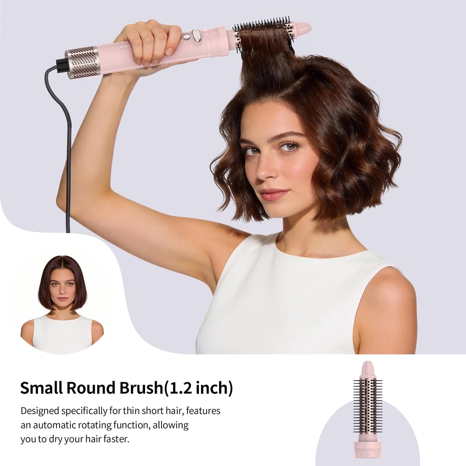 ANGILALA Multi Hot Air Styler Wrap, Rotating Hair Dryer Blow Brush, 105,000 RPM High-Speed Volumizing Spinning Blow Dryer Brush with Auto Curlers, Dry &amp; Smooth &amp; Curl &amp; Volumize All in One : Beauty &amp; Personal Care thumbnail 5