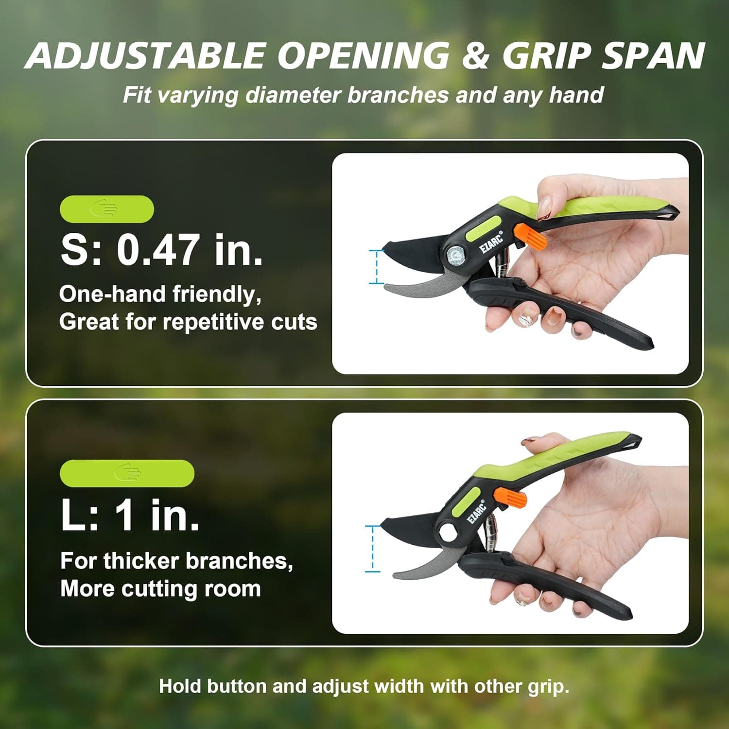 EZARC Garden Pruning Shears with 1 Inch Cut Capacity thumbnail 5
