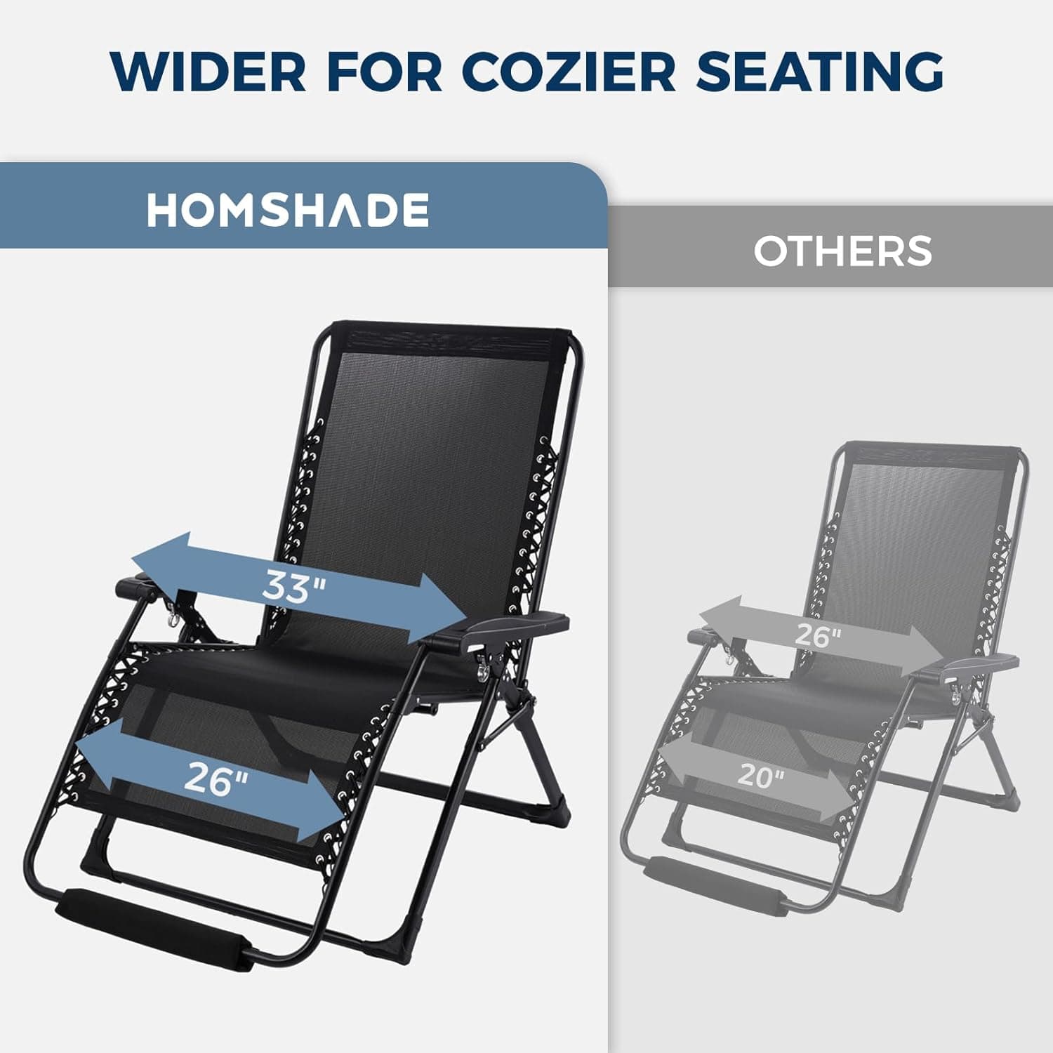 HOMSHADE XXL Zero Gravity Chair with Cushion thumbnail 3