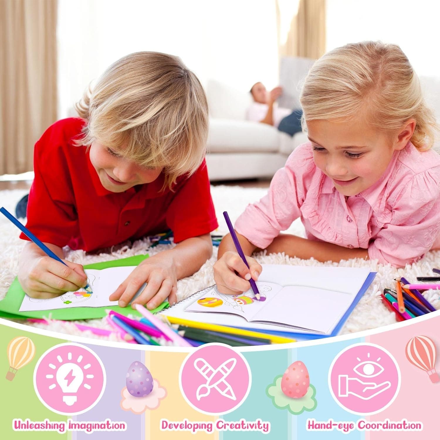 Nezyo 60-Piece Easter Coloring Books for Kids thumbnail 3