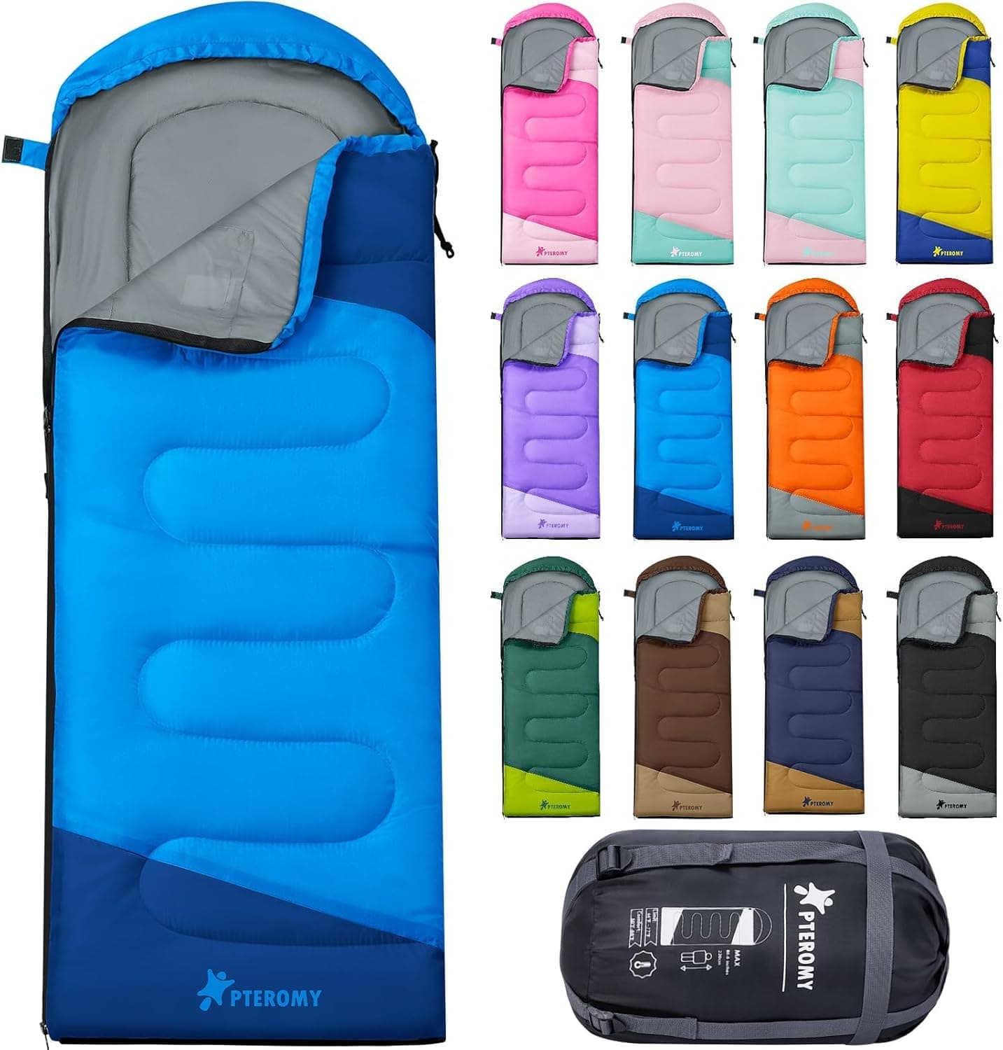 PTEROMY Lightweight Sleeping Bag for Adults image 1