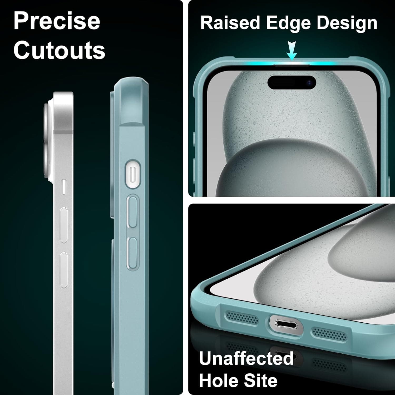 UMIONE 360° Rotatable Magnetic Ring Case for iPhone 15 - Green thumbnail 5