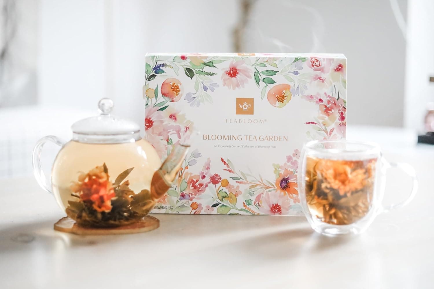 Teabloom Flowering Tea Chest - Curated Collection of 12 Gourmet Flowering Teas - Packaged in Beautiful Gift-Ready Tea Box : Grocery &amp; Gourmet Food thumbnail 4