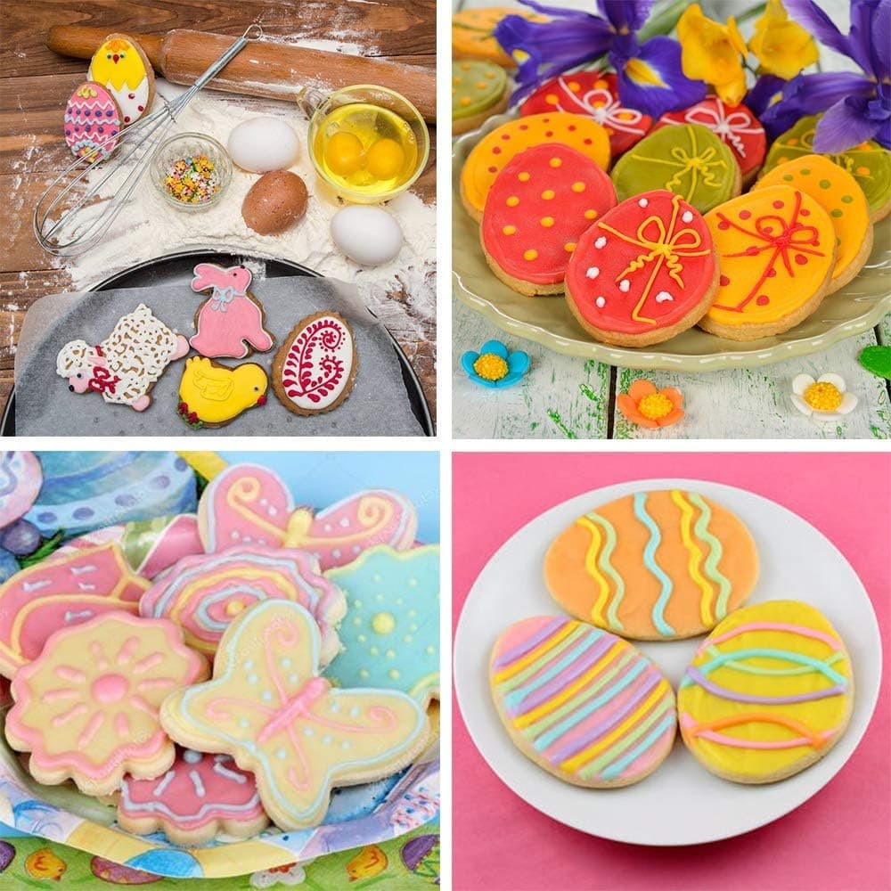 Easter Cookie Cutters, 5 Pieces Chick Carrot Egg Bunny Rabbite Shapes Metal Cookie Cutters Stainless Steel Sets Holiday Themed Baking Kit: Home &amp; Kitchen thumbnail 4