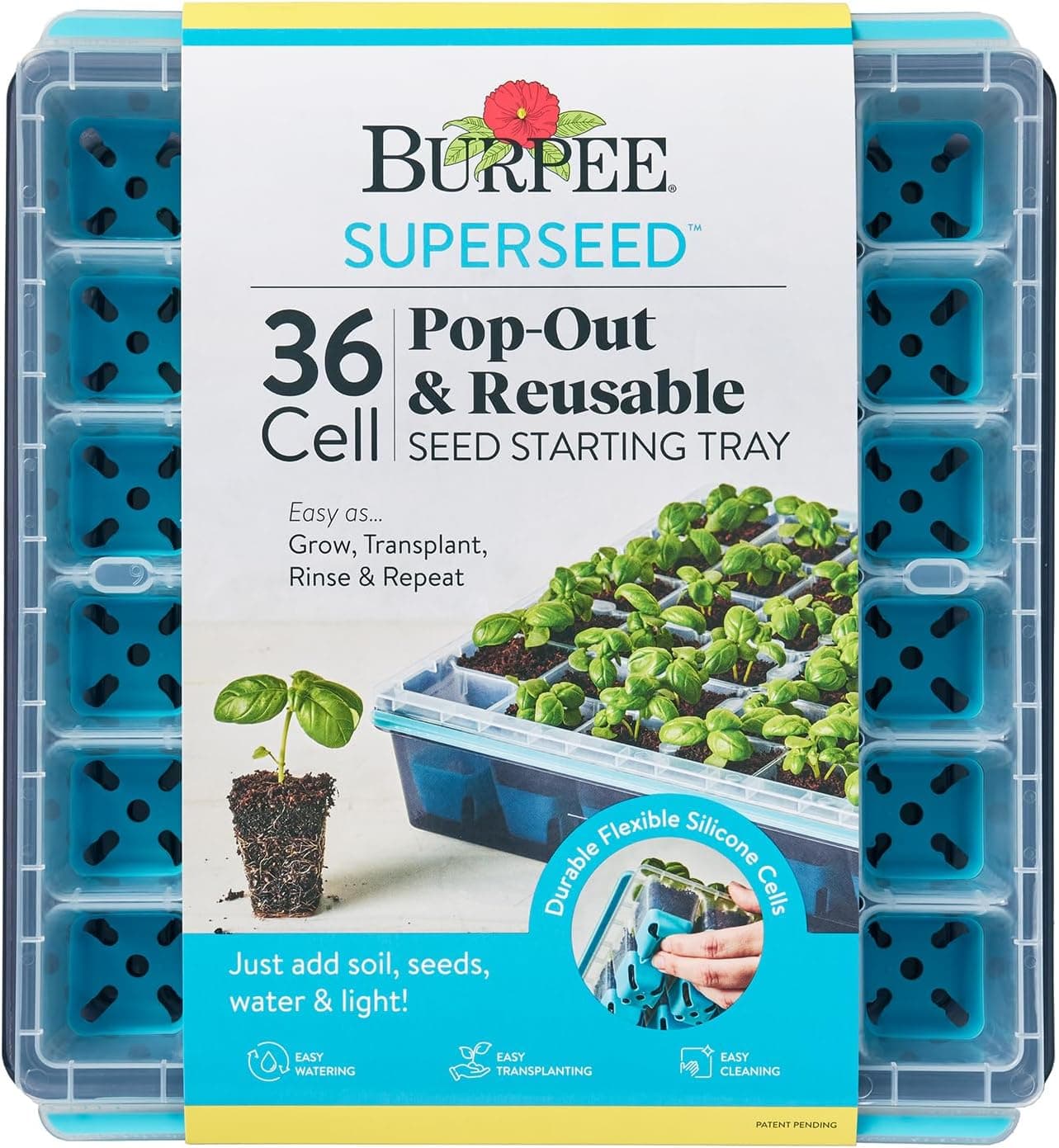 Burpee SuperSeed Seed Starting Tray | 36 Cell Reusable Seed Starter Tray | for Starting Vegetable, Flower &amp; Herb Seeds | Indoor Grow Kit for Plant Seedlings | for Germination Success : Patio, Lawn &amp; Garden — Spring Gift Ideas gift idea