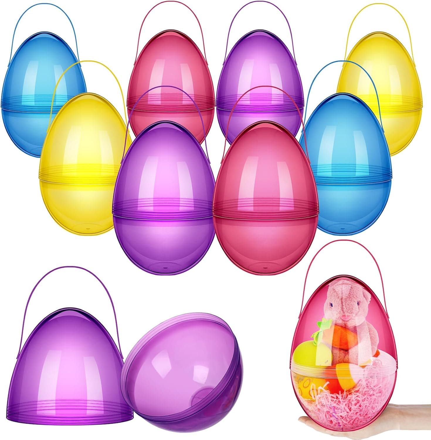Funtery Jumbo Easter Eggs with Handles - Set of 8 image 1