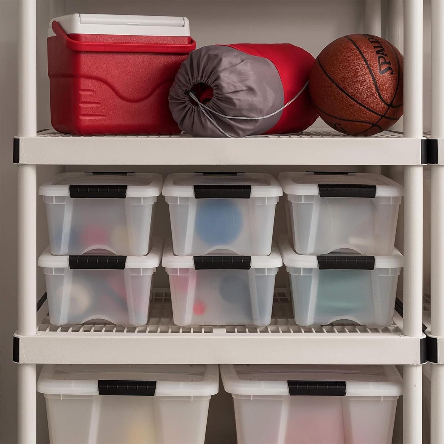 IRIS USA 13 QT Plastic Storage Box with Lid and Latches - 6 Pack, Pearl thumbnail 5