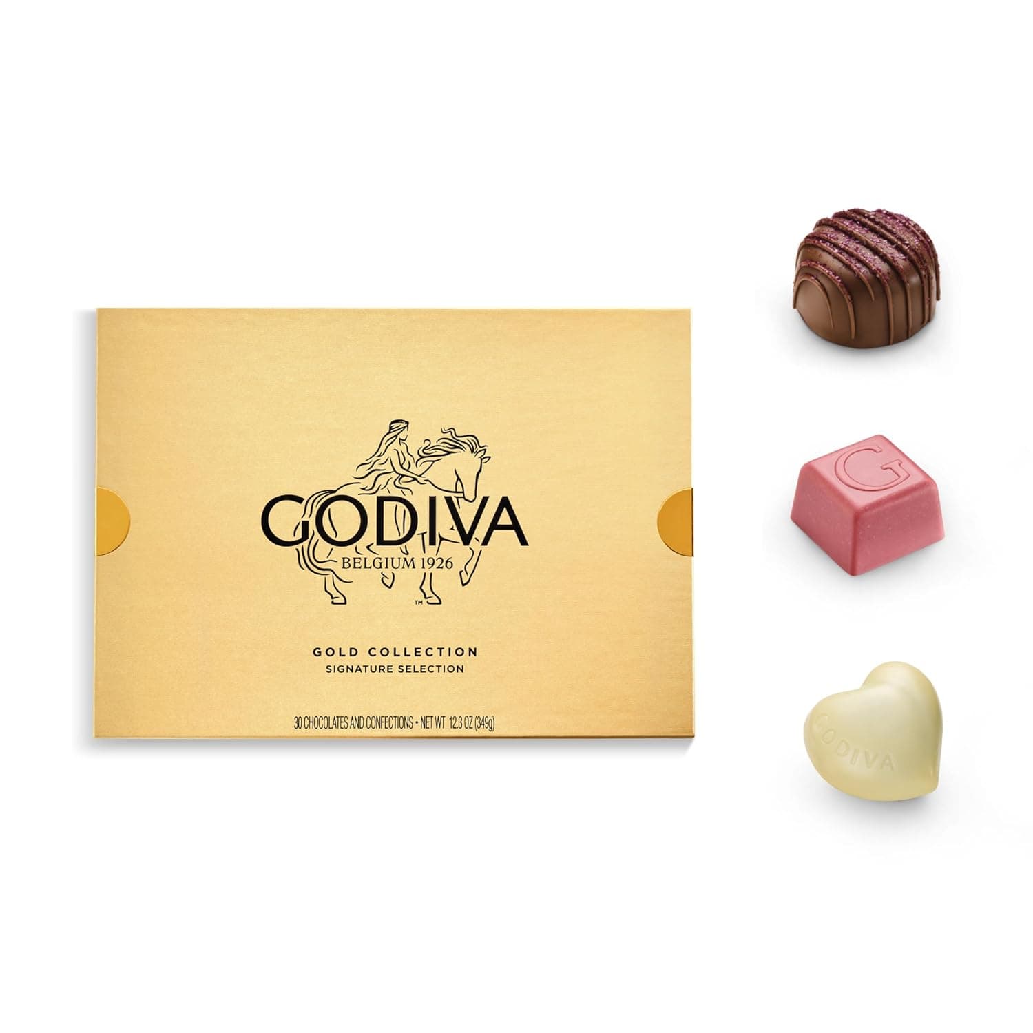 Godiva Gold Assorted Chocolate Gift Box, Belgian Dark and Milk Chocolates with Pralinés, Ganaches &amp; Caramels, Gourmet Gift for Birthdays, Holidays, Kosher, 30 Pc : Grocery &amp; Gourmet Food thumbnail 2