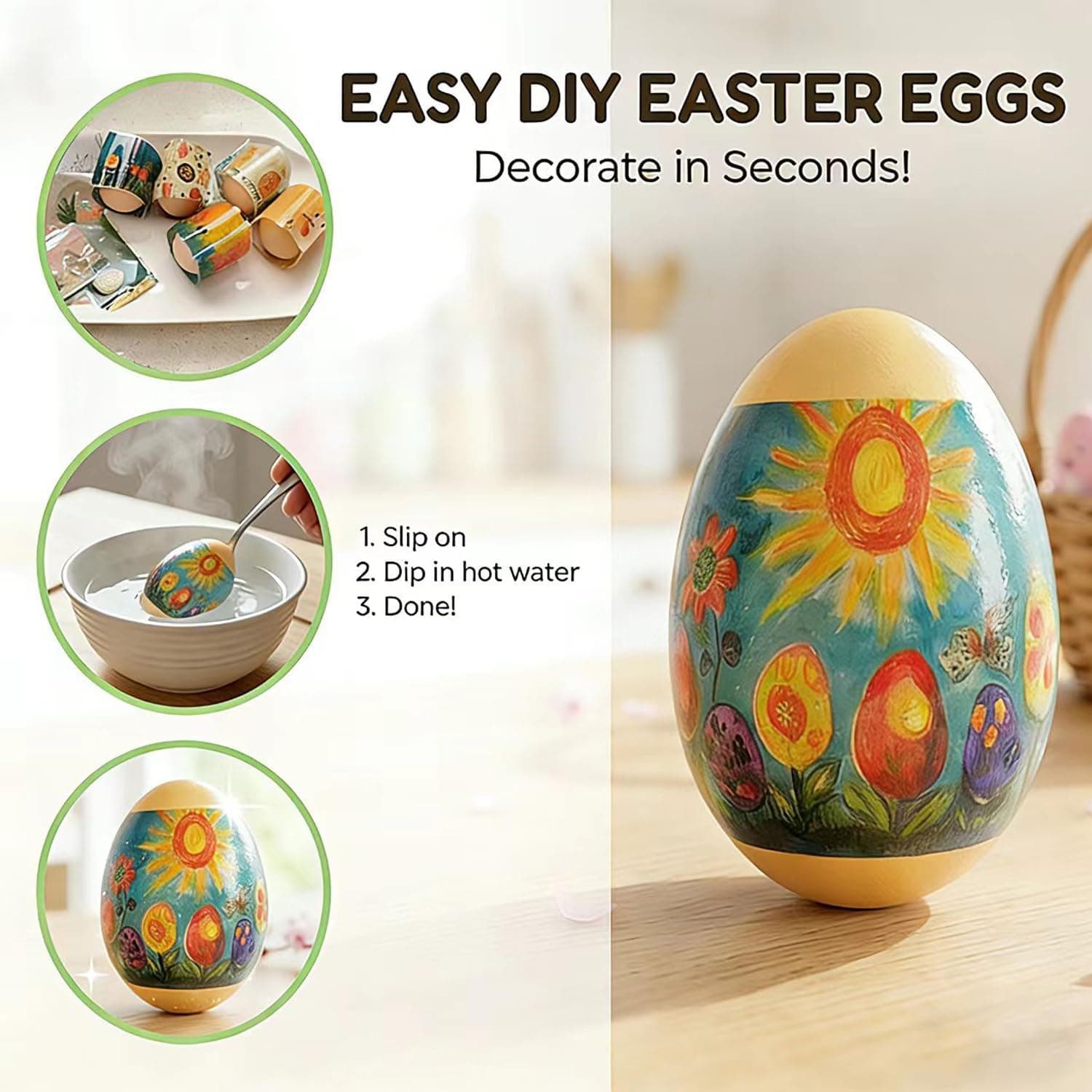 48-Piece Heat Shrink Easter Egg Decorating Wraps thumbnail 3