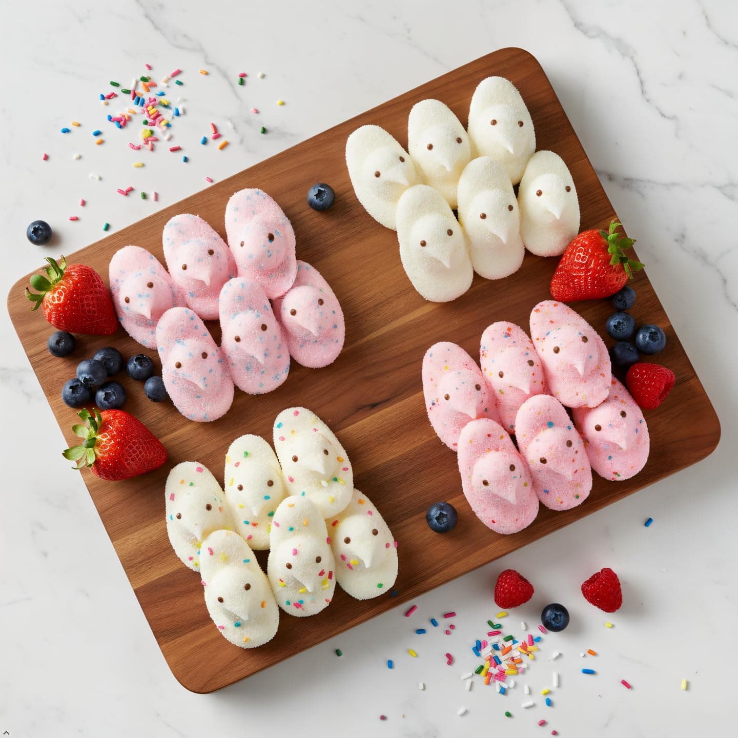 PEEPS Easter Marshmallow Candy Variety Pack, Flavored Marshmallow Chicks, Cotton Candy, Party Cake, Frosted Strawberry Tarts &amp; Rice Krispies Treats, Pack of 4, 10ct Each (40 Chicks Total) : Grocery &amp; Gourmet Food thumbnail 3