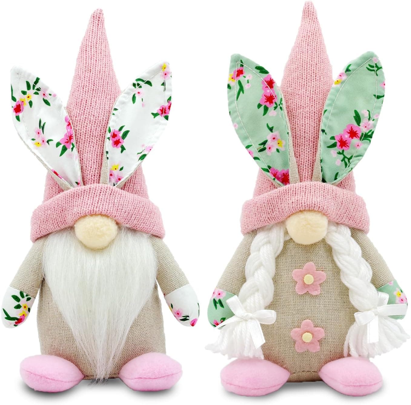 Easter Gnomes Plush Decorations - Set of 2 Swedish Tomte Elf Dolls image 1