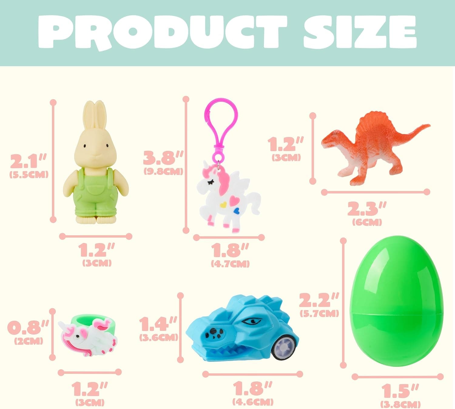 JOYIN 100 Pcs Prefilled Easter Eggs with Toys Plus Stickers, Filled with Toys Party Favors for Kids Boys Girls Easter Eggs Hunt, Basket Stuffers Fillers, Classroom Prize Supplies : Toys &amp; Games thumbnail 4