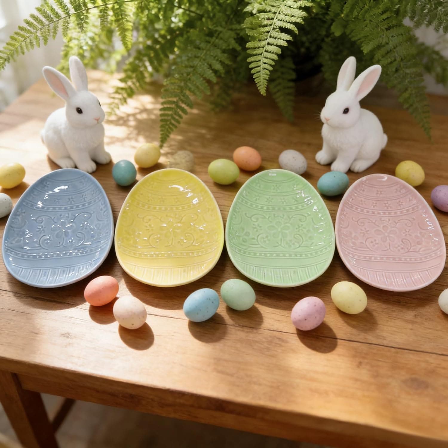 Havawish 4 Pack Easter Pastel Ceramic Dessert Plates thumbnail 4
