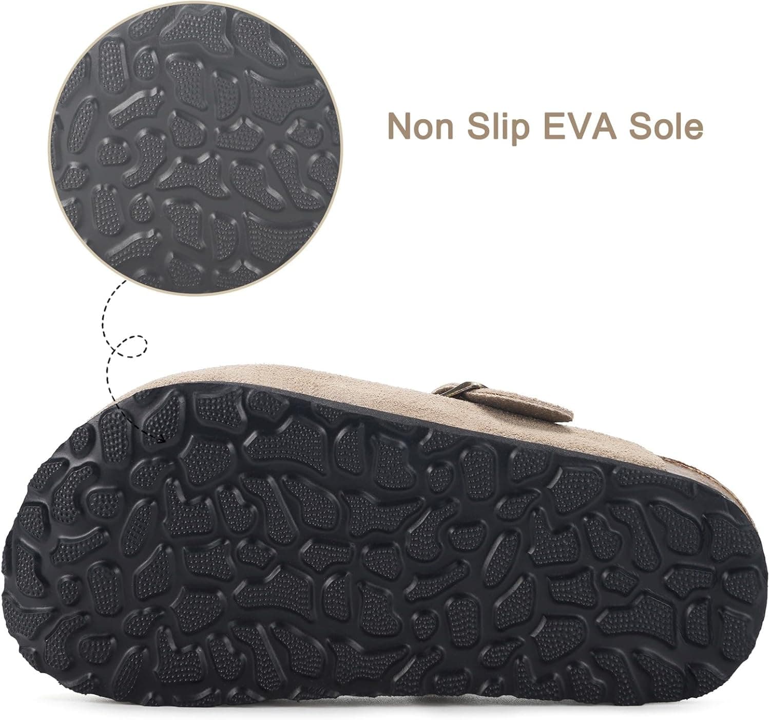 ZUSERIS Kids Suede Clogs with Adjustable Buckle - Apricot thumbnail 4