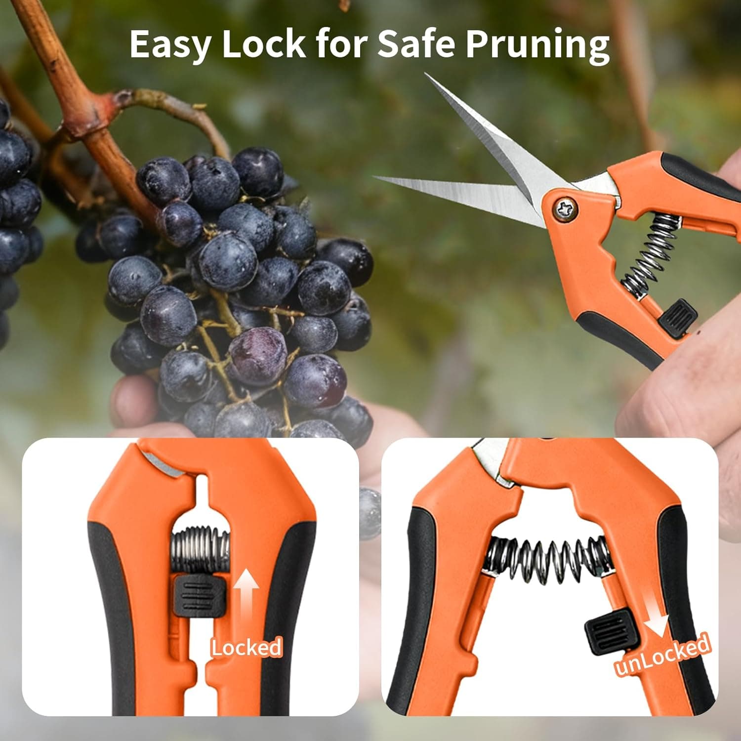 4 Pack Garden Pruning Shears Set - Stainless Steel Scissors thumbnail 5