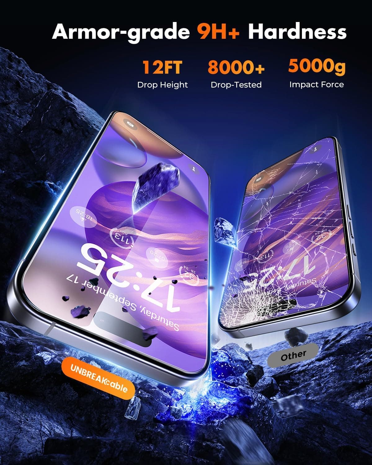 UNBREAKcable iPhone 16 Screen Protector 3-Pack thumbnail 3