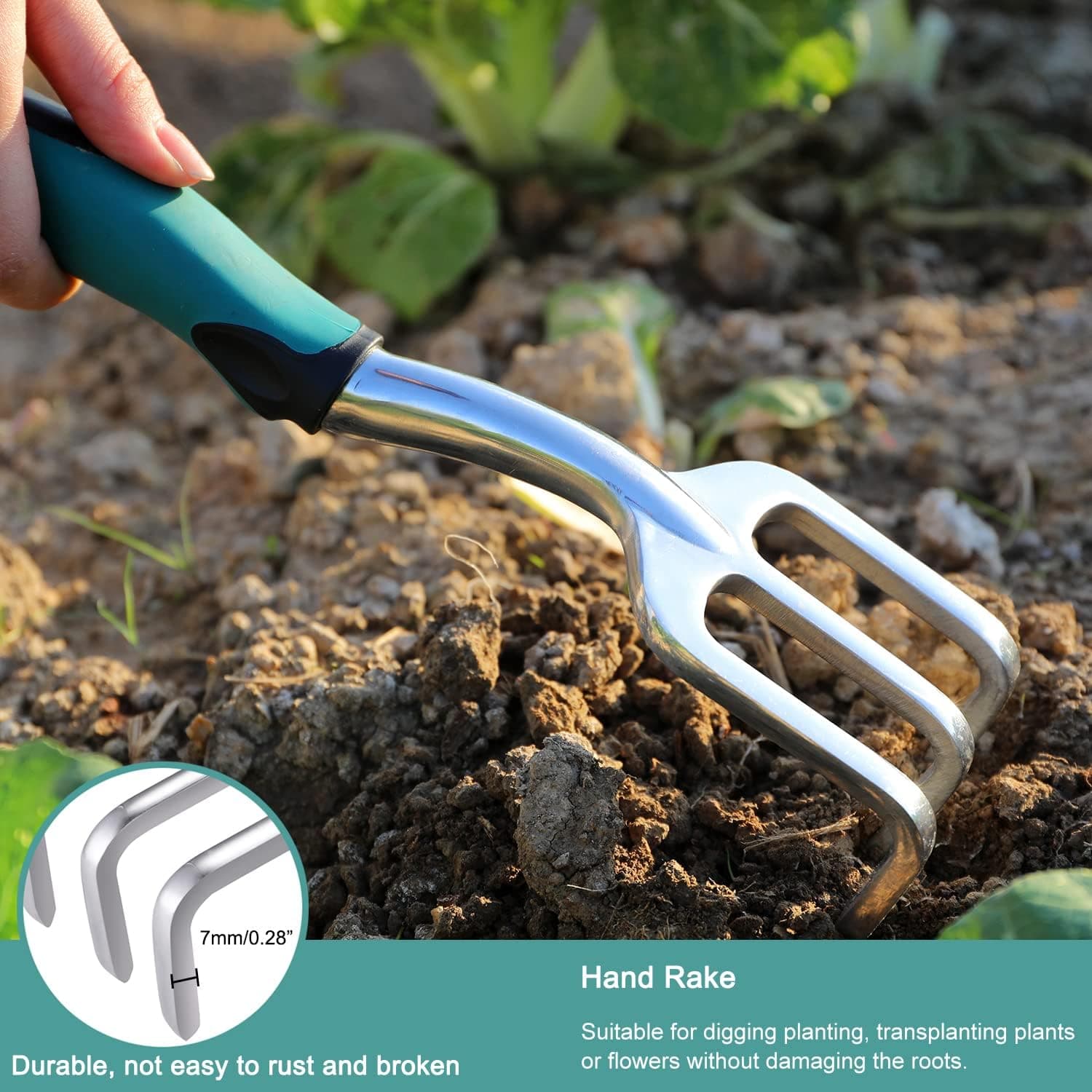 FANHAO Garden Tools Set, 3 Piece Heavy Duty Gardening Tools thumbnail 5